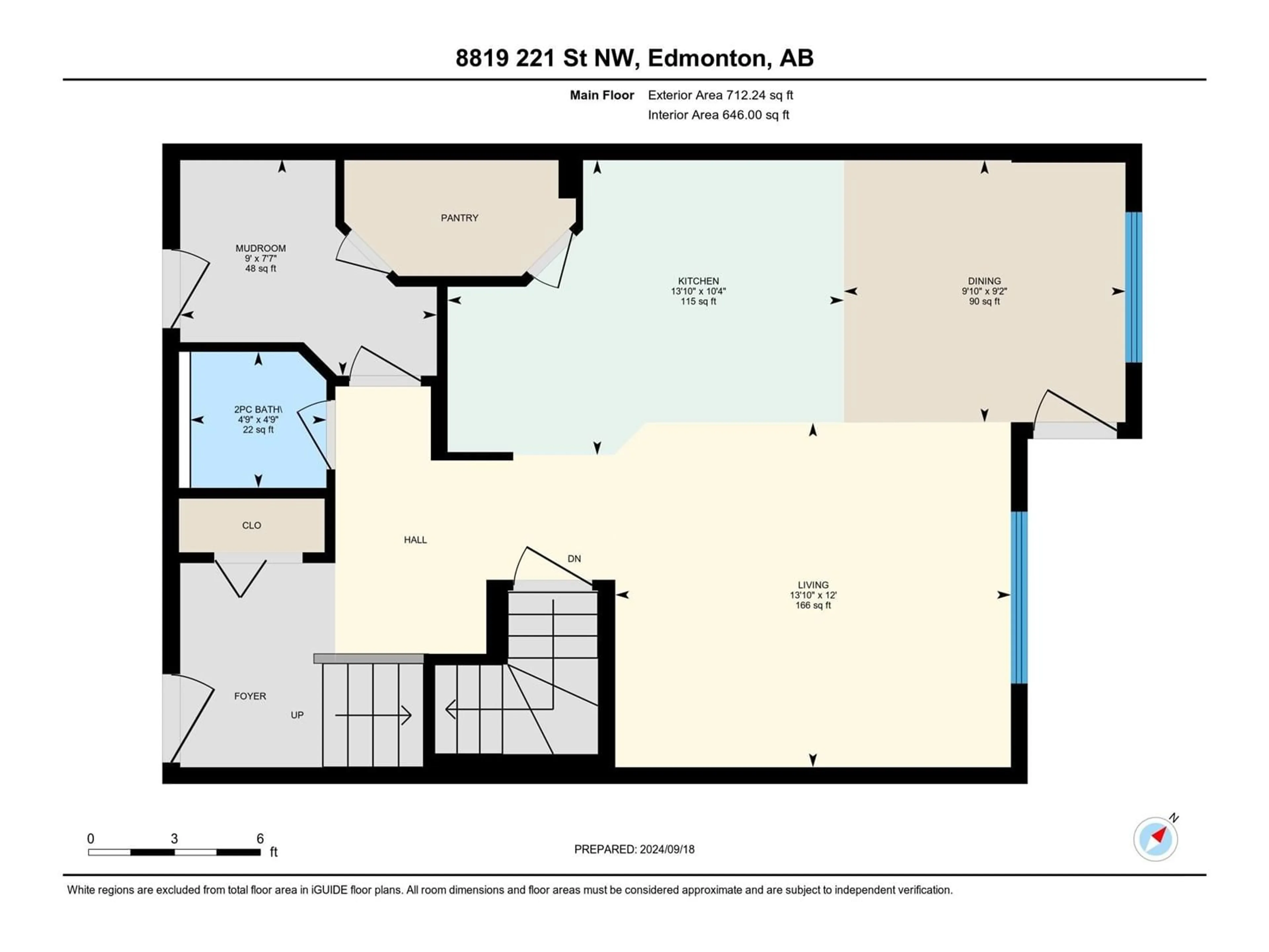 Floor plan for 8819 221 ST NW, Edmonton Alberta T5T7G9