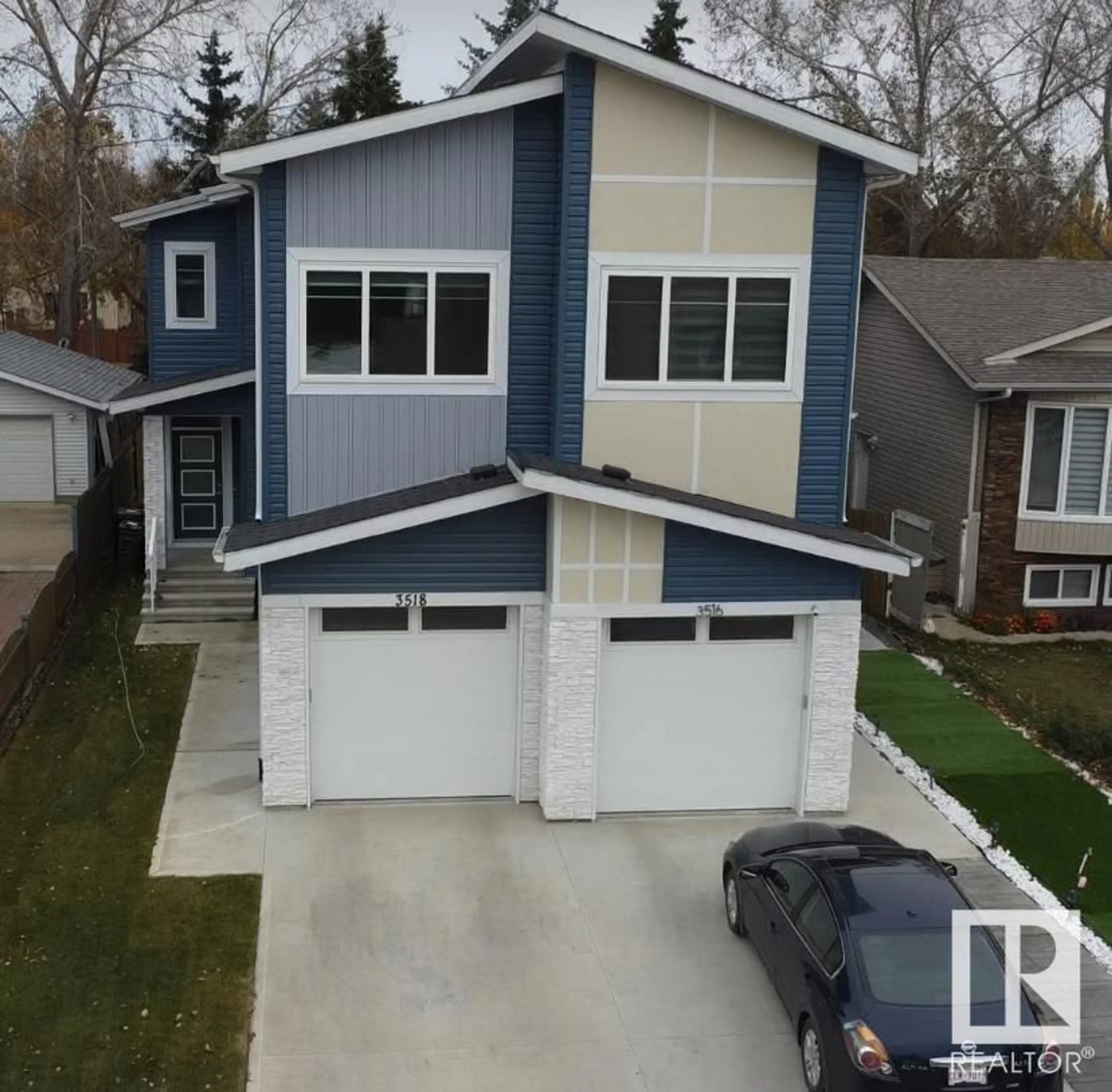 Frontside or backside of a home, the street view for 3518 33 AV NW, Edmonton Alberta T6L5G6