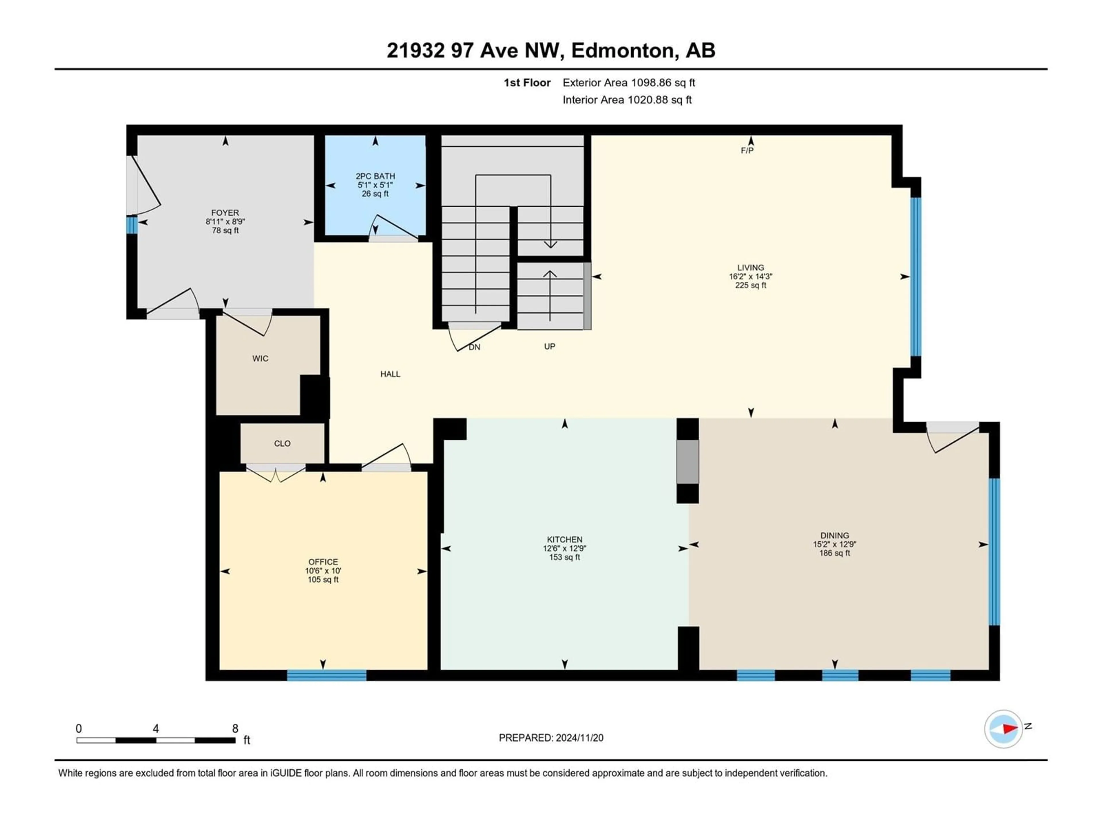 Floor plan for 21932 97 AV NW, Edmonton Alberta T5T4H6