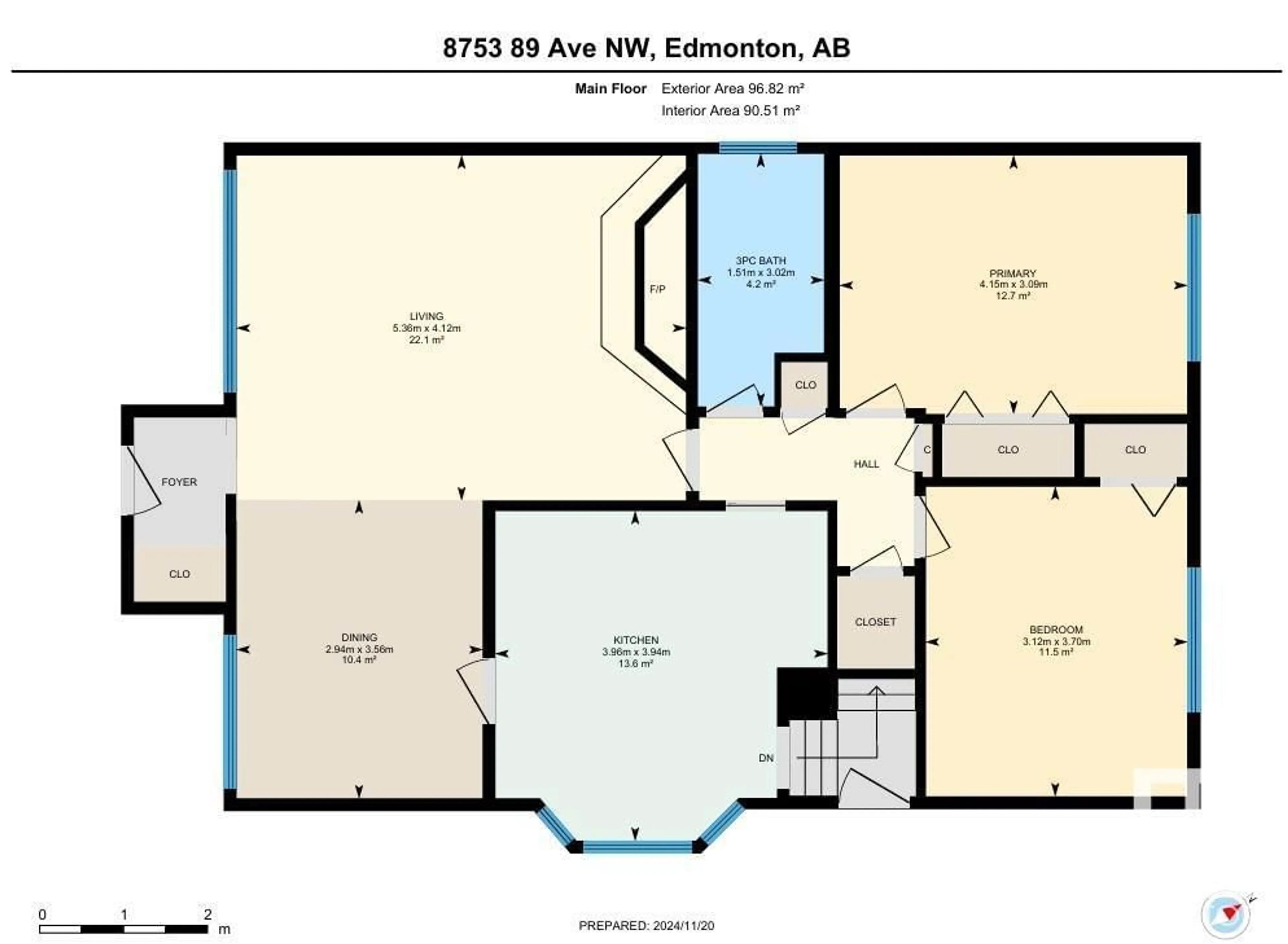 Floor plan for 8753 89 AV NW, Edmonton Alberta T6C1N6