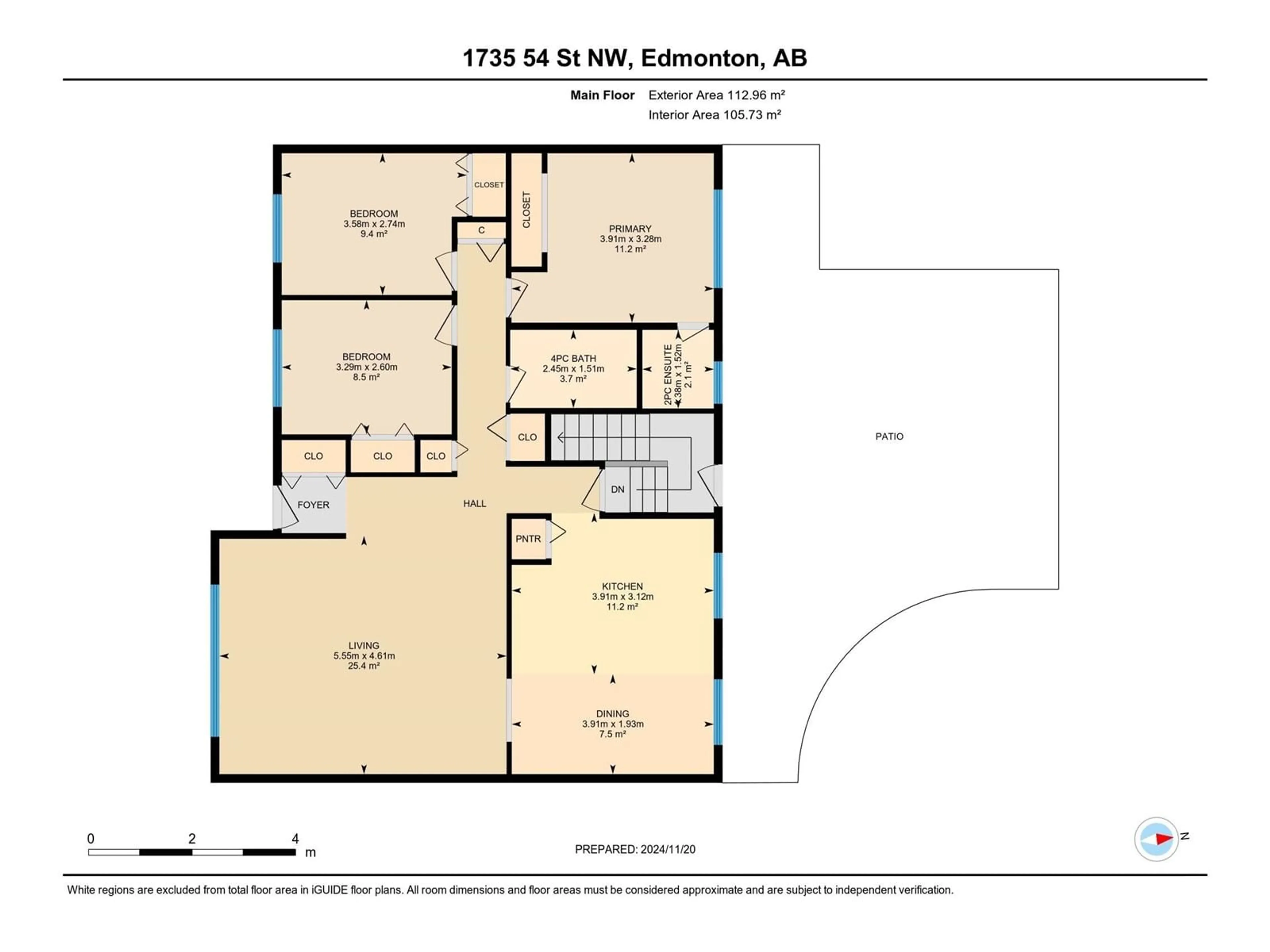 Floor plan for 1735 54 ST NW, Edmonton Alberta T6L1J3