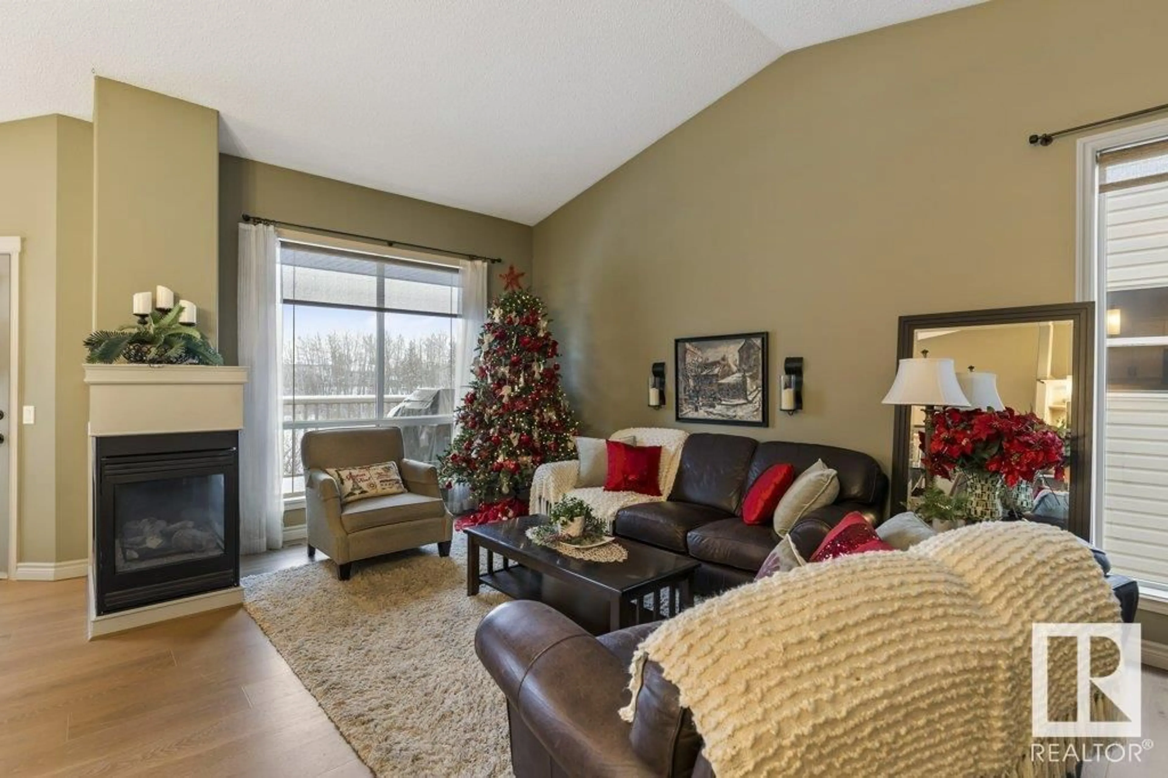 Living room, wood floors for #9 4 HERITAGE WY, St. Albert Alberta T8N6W3