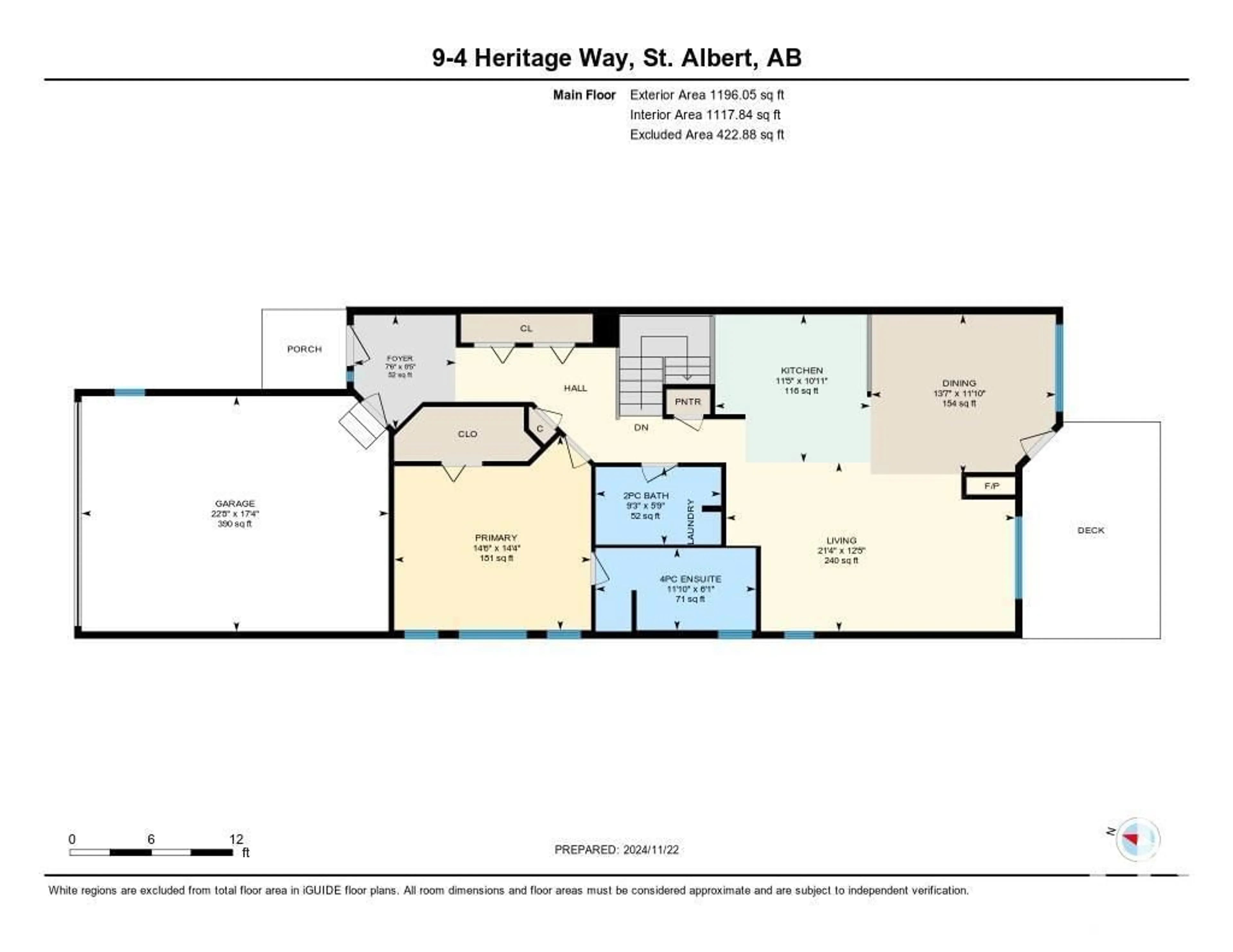 Floor plan for #9 4 HERITAGE WY, St. Albert Alberta T8N6W3