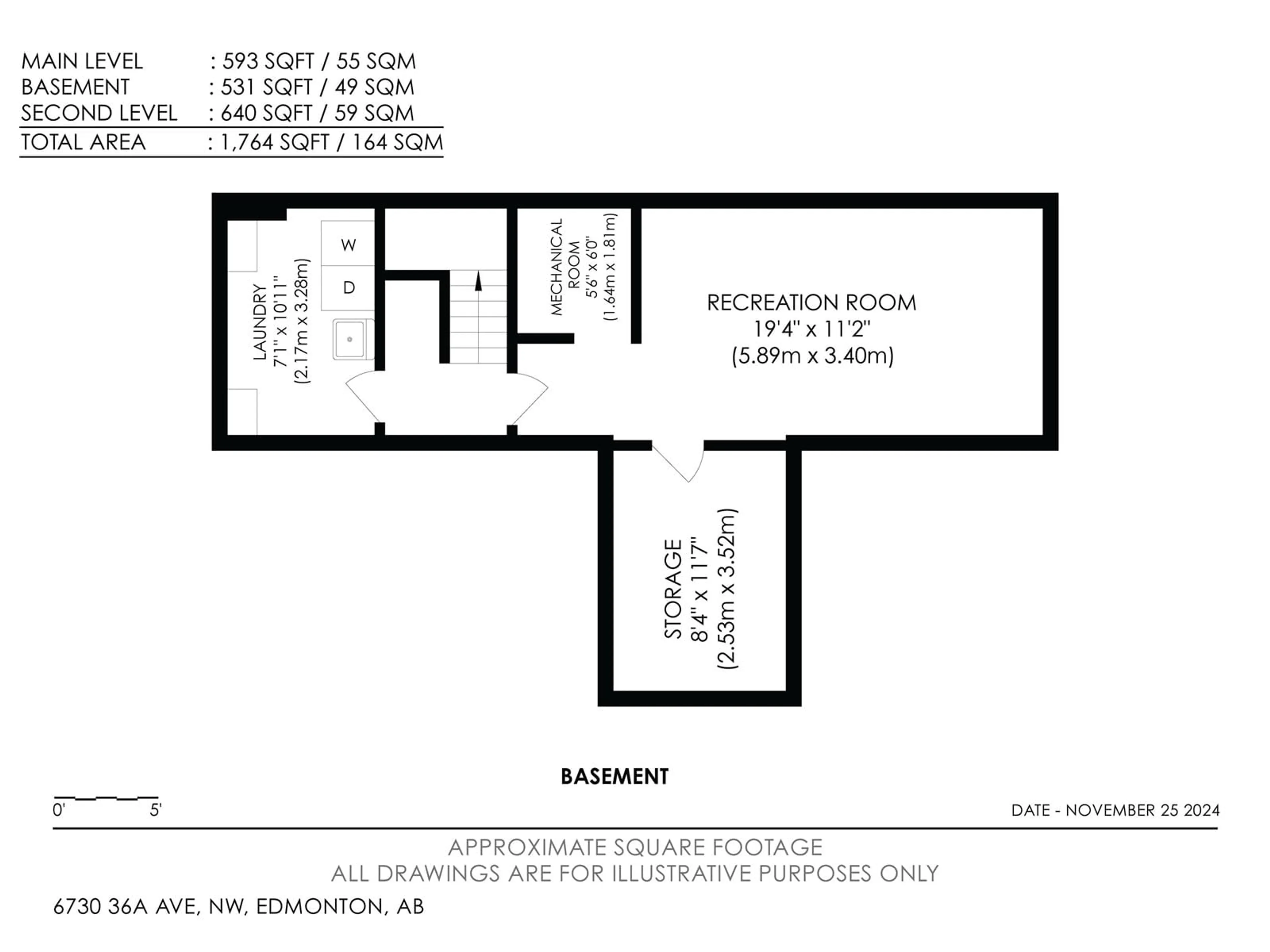 Floor plan for 6730 36A AV NW, Edmonton Alberta T6K1S3