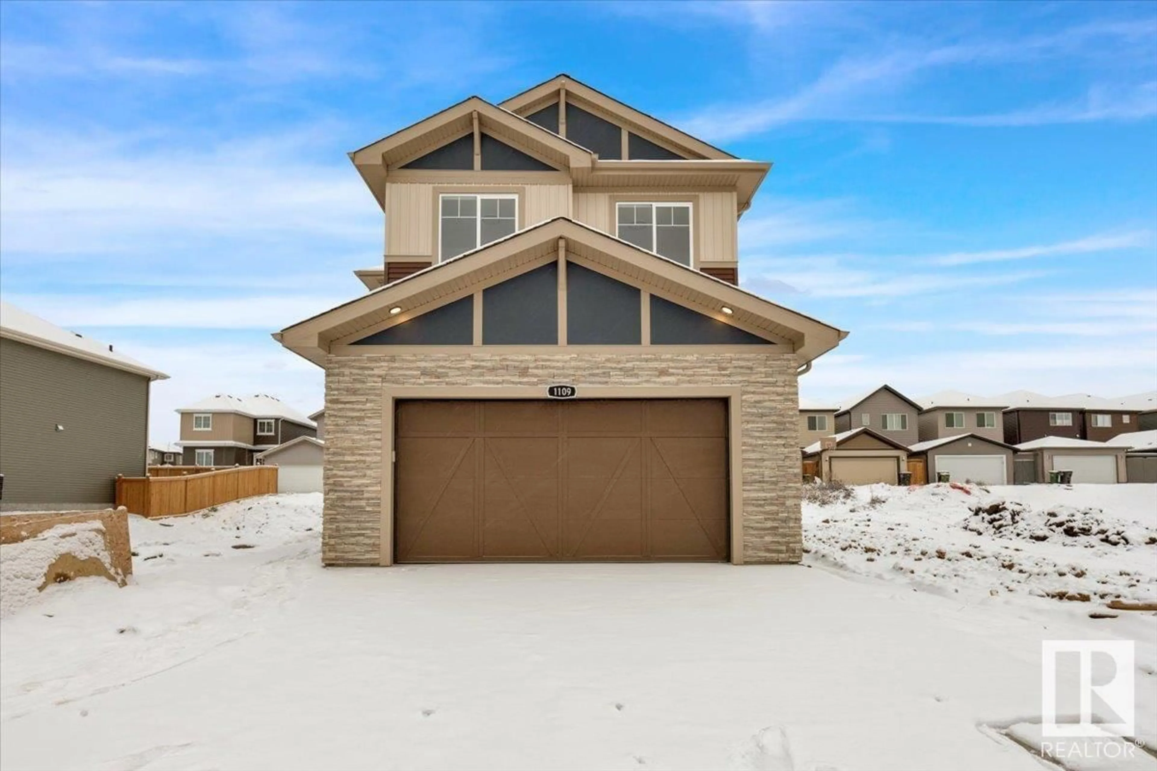 Frontside or backside of a home, cottage for 1109 GYRFALCON CR NW, Edmonton Alberta T5S0S5