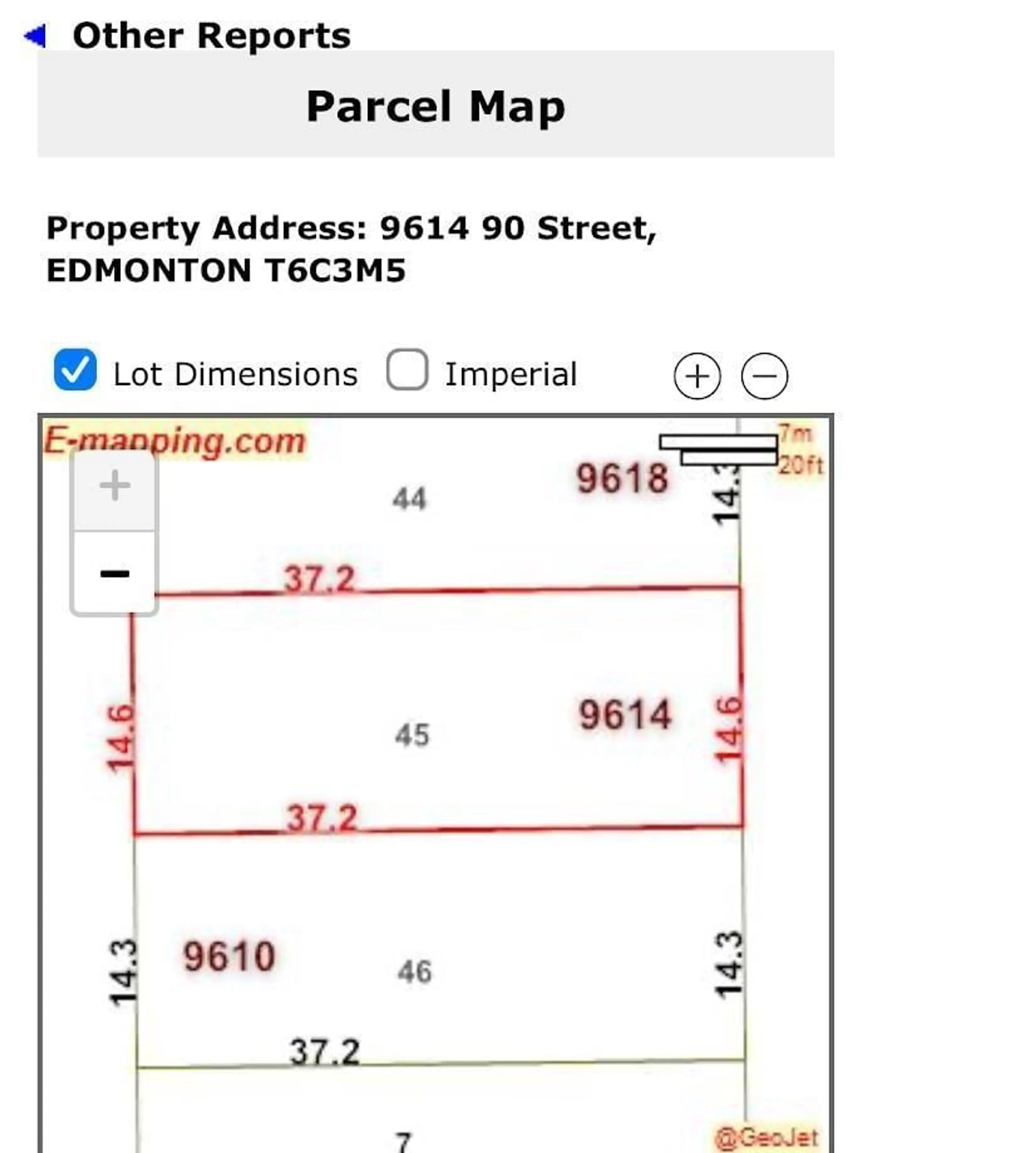 Picture of a map for 9614 90 ST NW, Edmonton Alberta T6C3M5