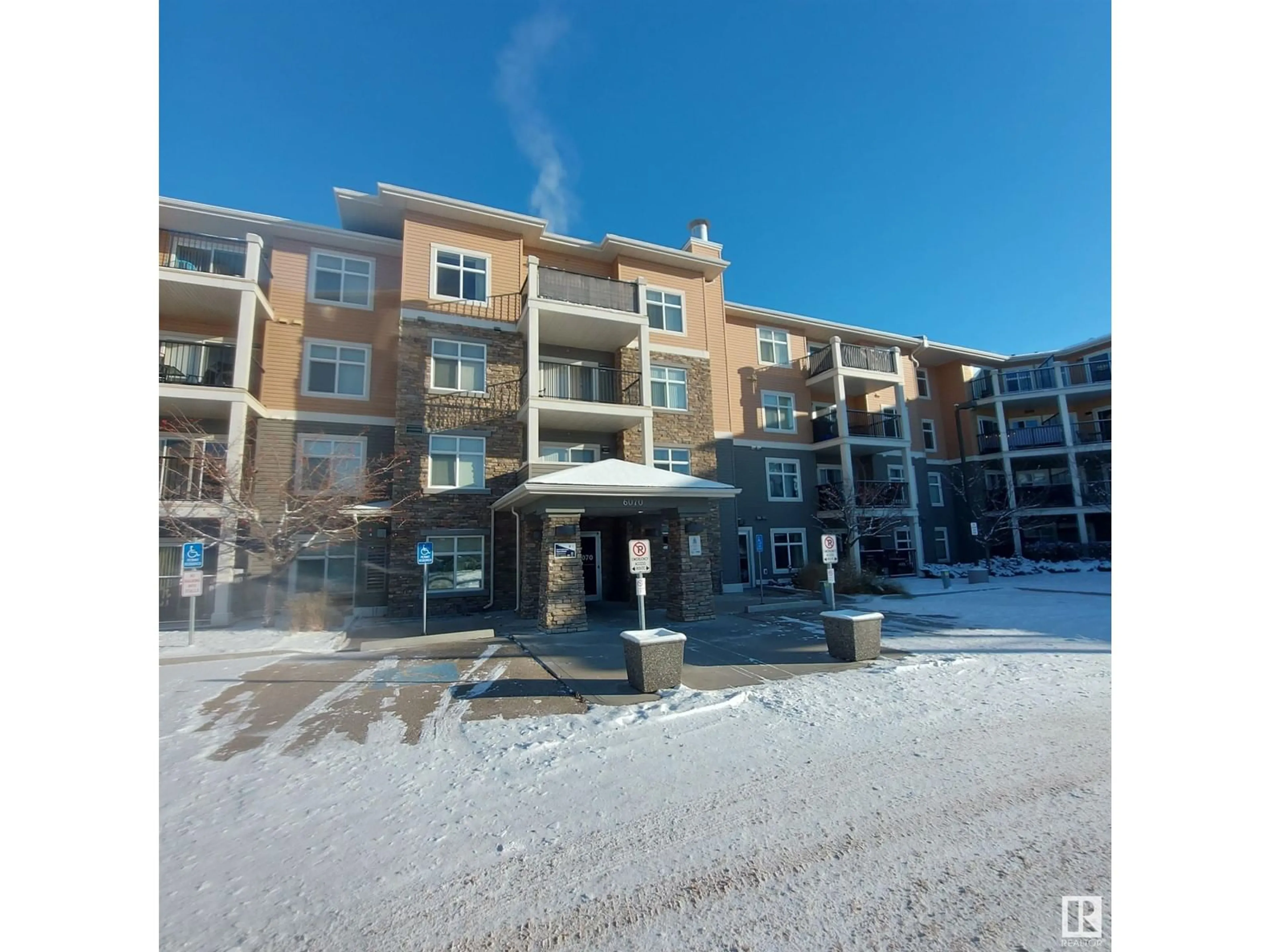 A pic from exterior of the house or condo, the front or back of building for #414 6070 SCHONSEE WY NW, Edmonton Alberta T5Z0G8