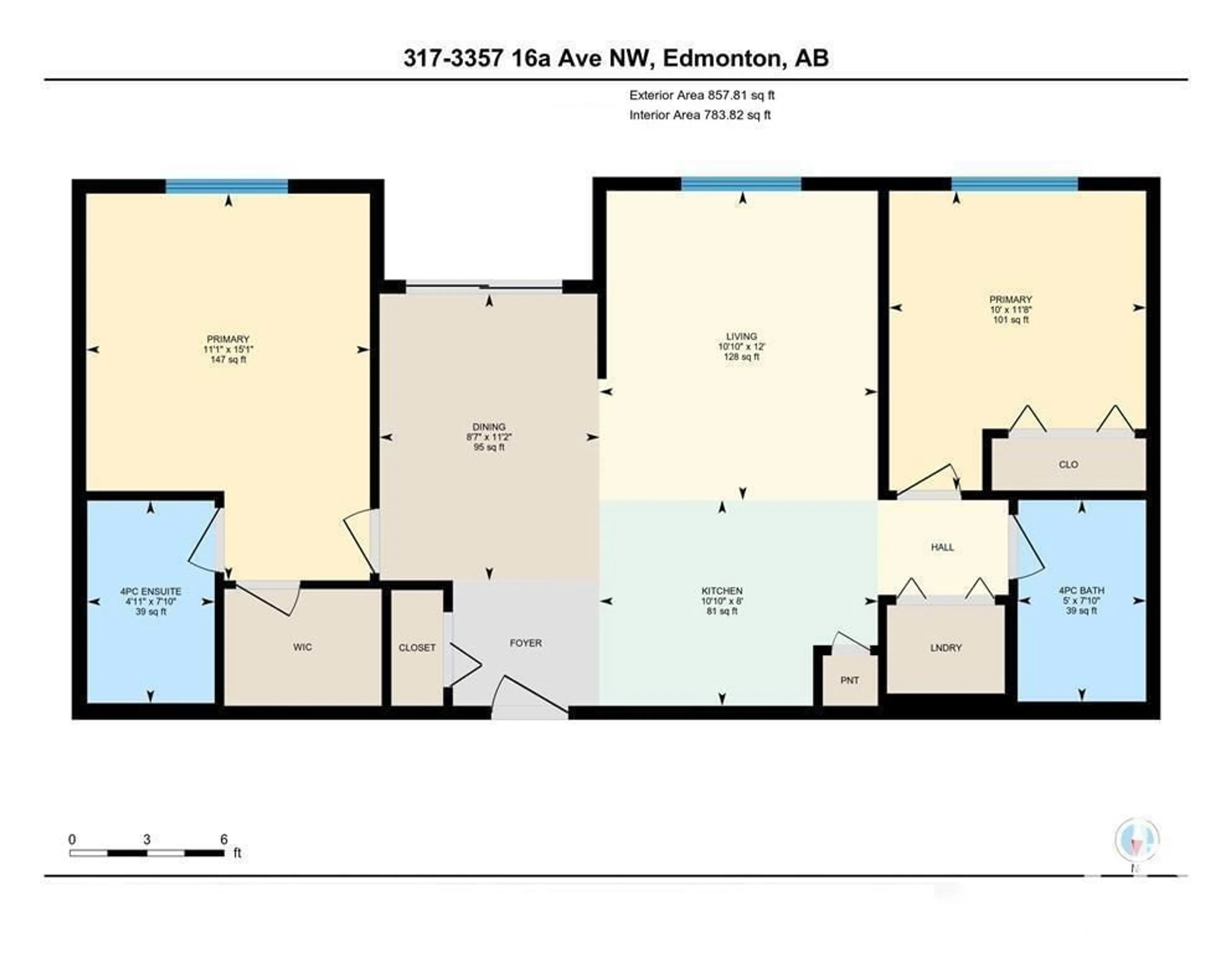 Floor plan for #317 3357 16A AV NW, Edmonton Alberta T6T0V4