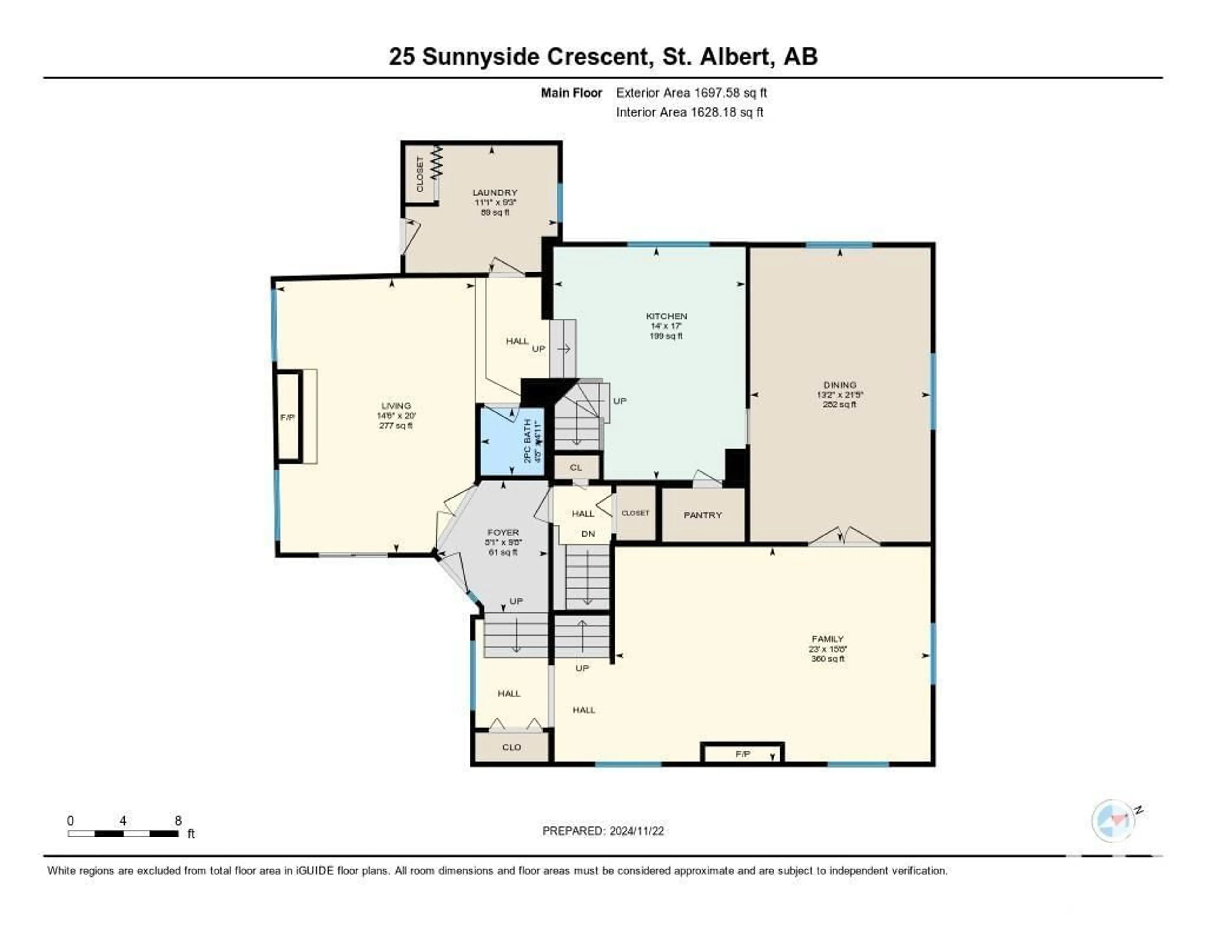 Floor plan for 25 SUNNYSIDE CR, St. Albert Alberta T8N0J4