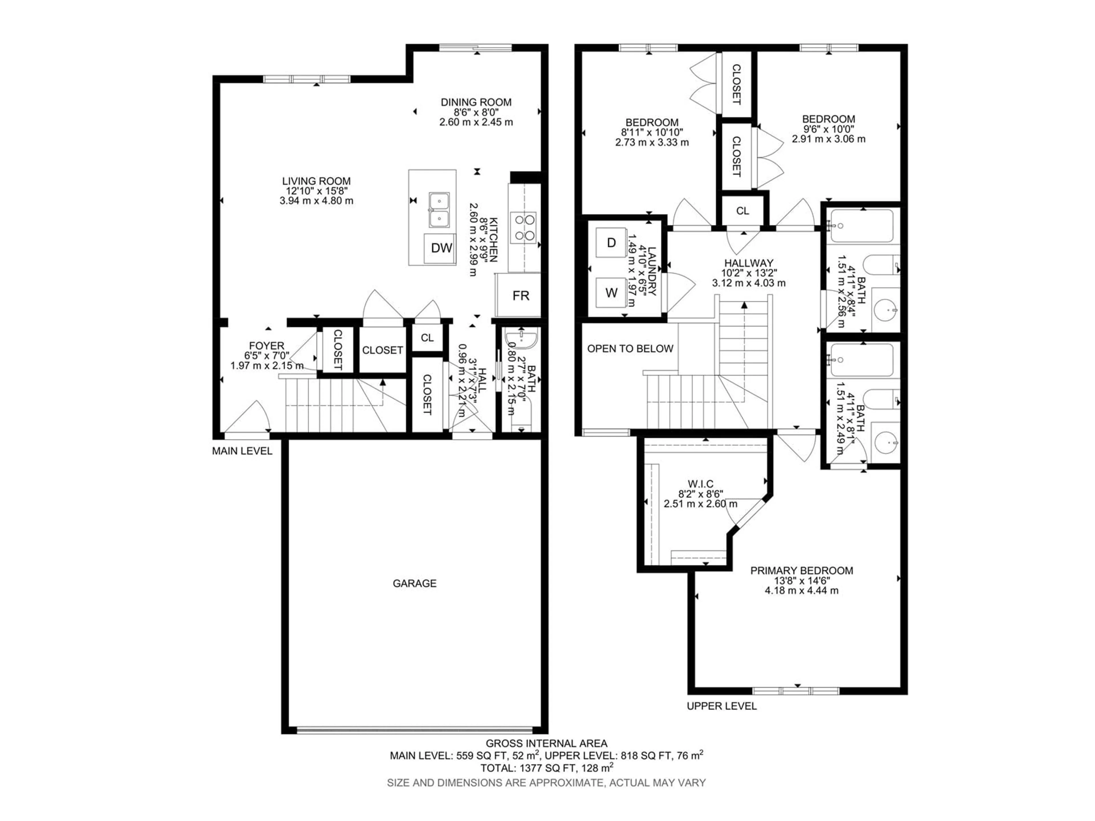 Floor plan for #8 4835 Wright DR SW, Edmonton Alberta T6W3T2