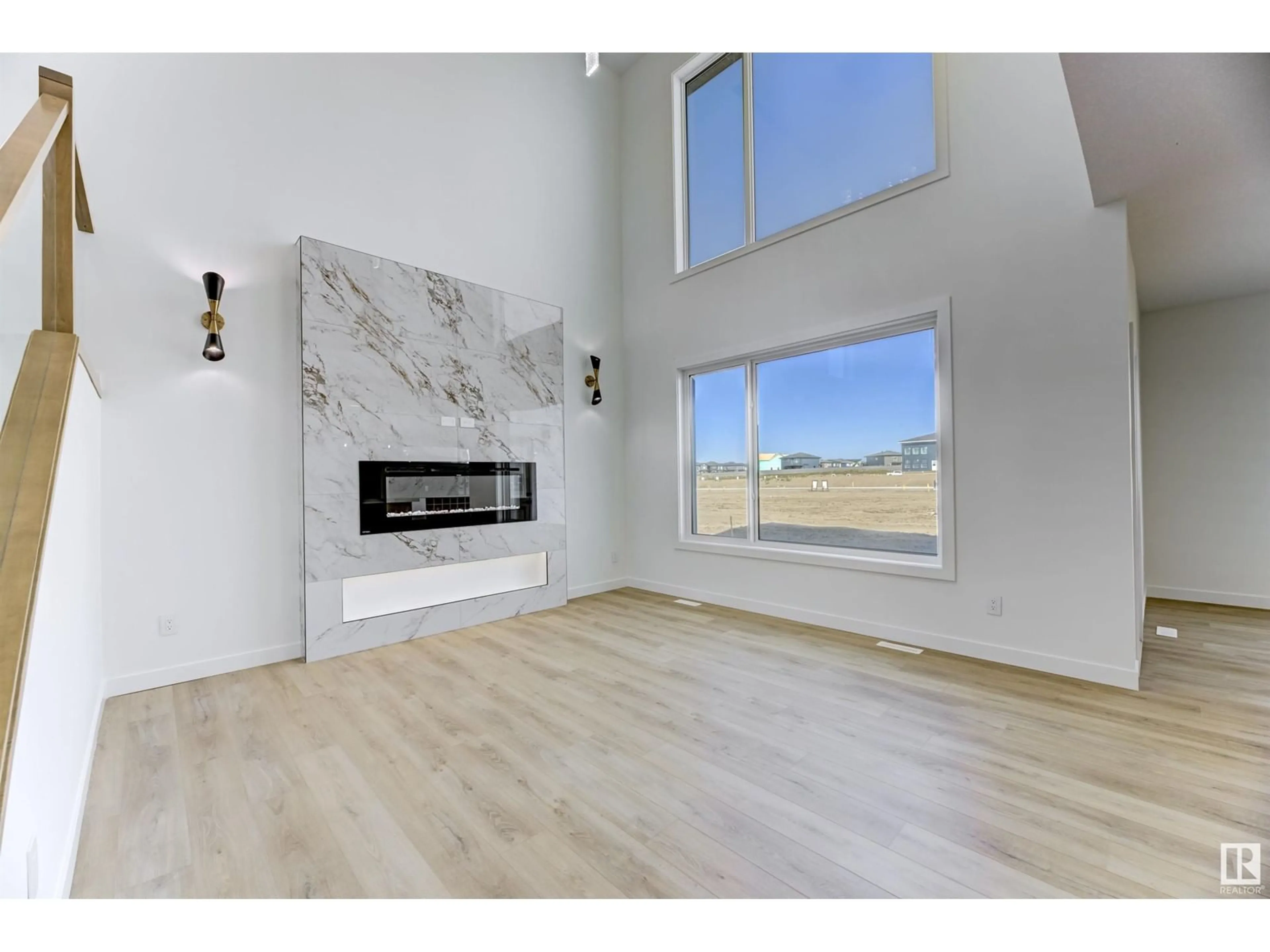 Living room, wood floors for 7098 KIVIAQ CR SW, Edmonton Alberta T6W5N7