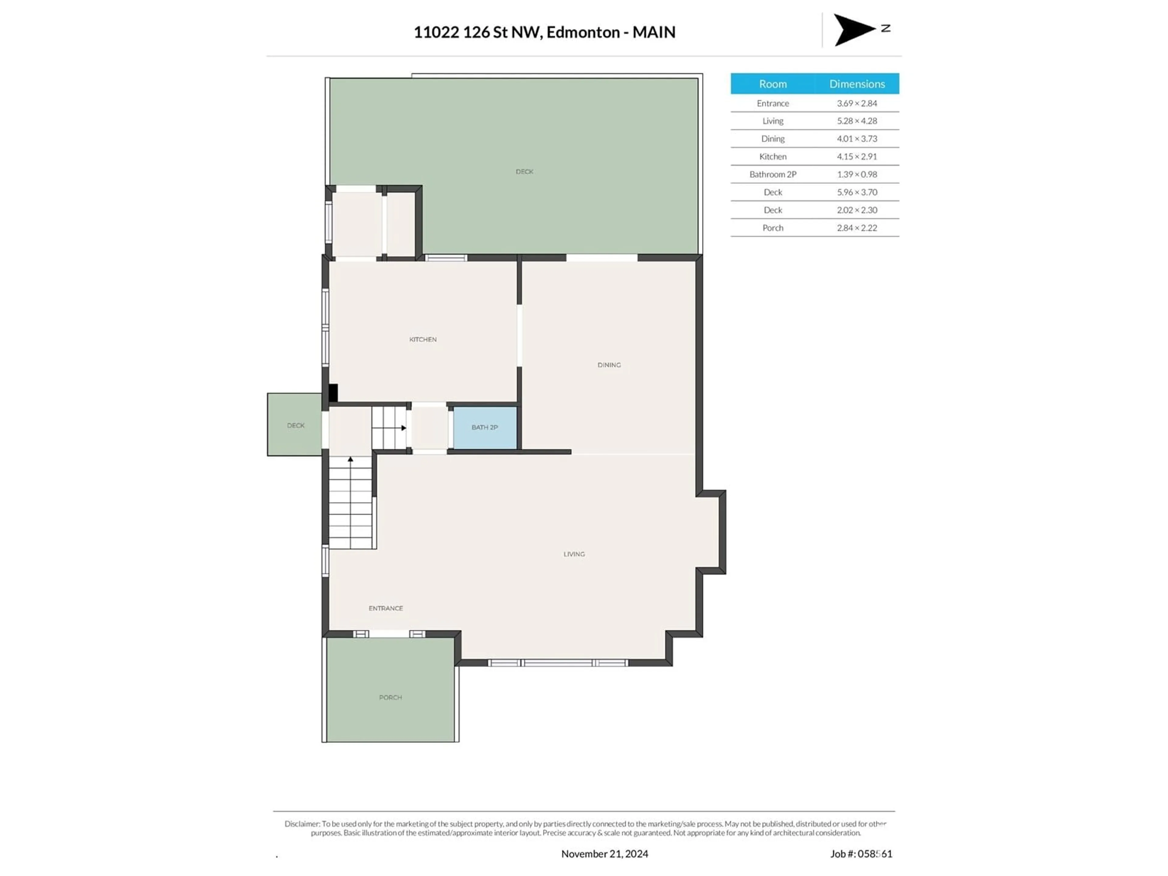 Floor plan for 11022 126 ST NW, Edmonton Alberta T5M0P7