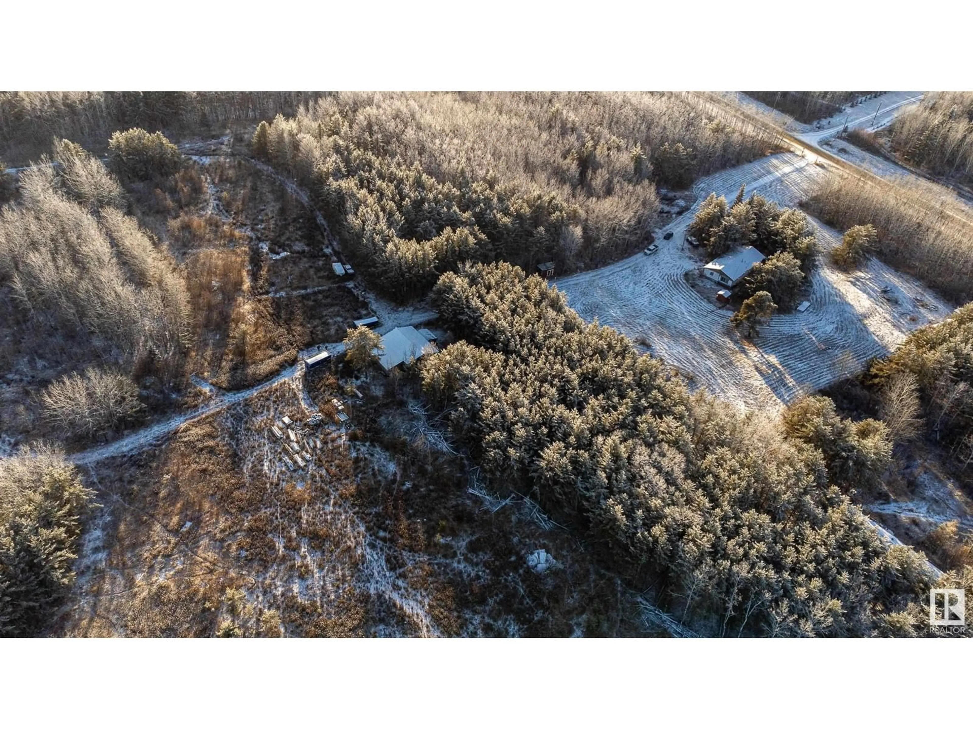 A pic from outside/outdoor area/front of a property/back of a property/a pic from drone, forest/trees view for 625001A RR 235.2, Rural Athabasca County Alberta T0G1Z0