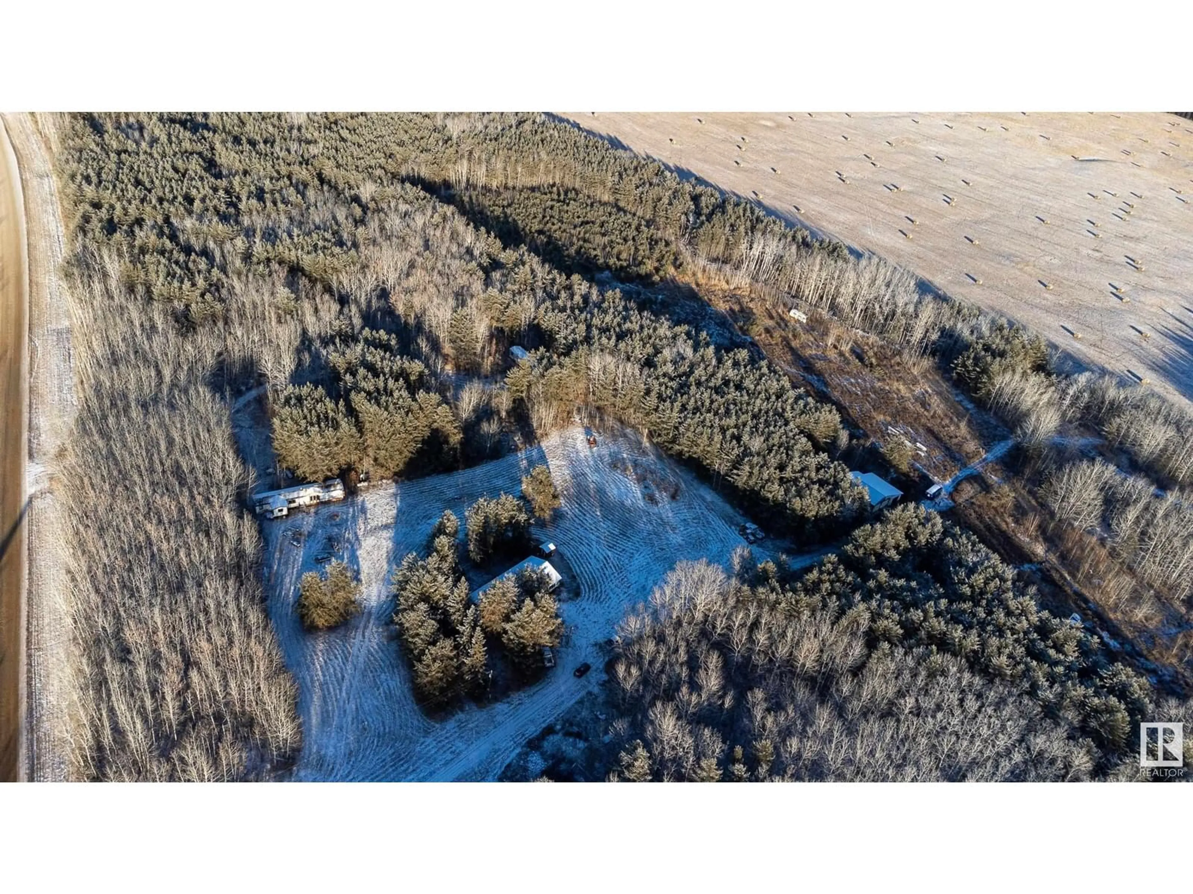 A pic from outside/outdoor area/front of a property/back of a property/a pic from drone, forest/trees view for 625001A RR 235.2, Rural Athabasca County Alberta T0G1Z0