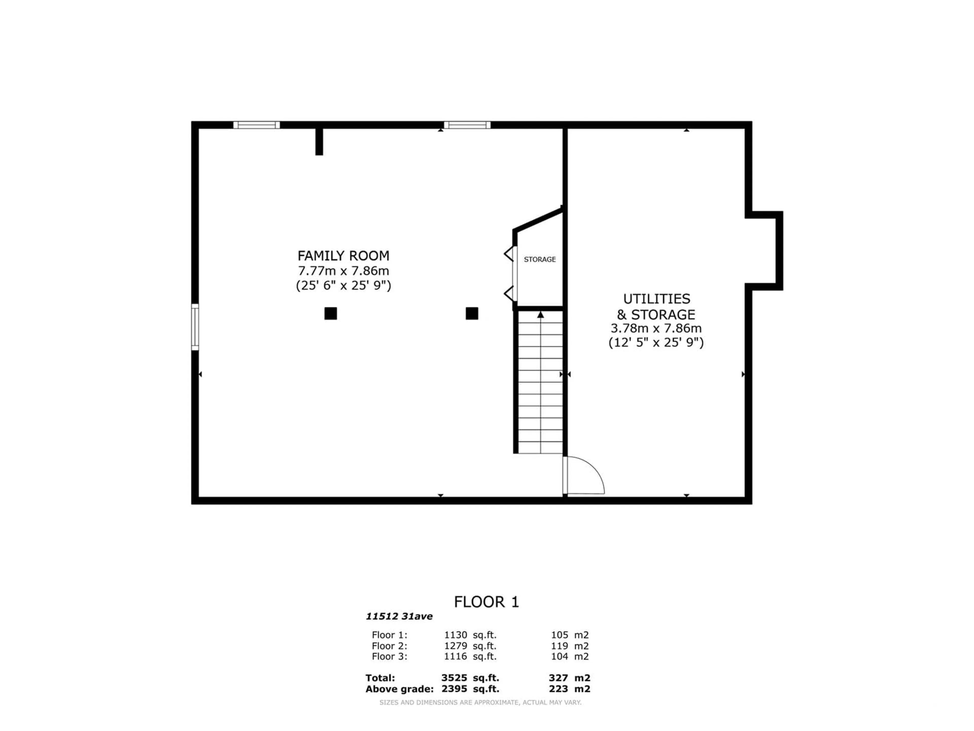 Floor plan for 11512 31 AV NW, Edmonton Alberta T6J3G4