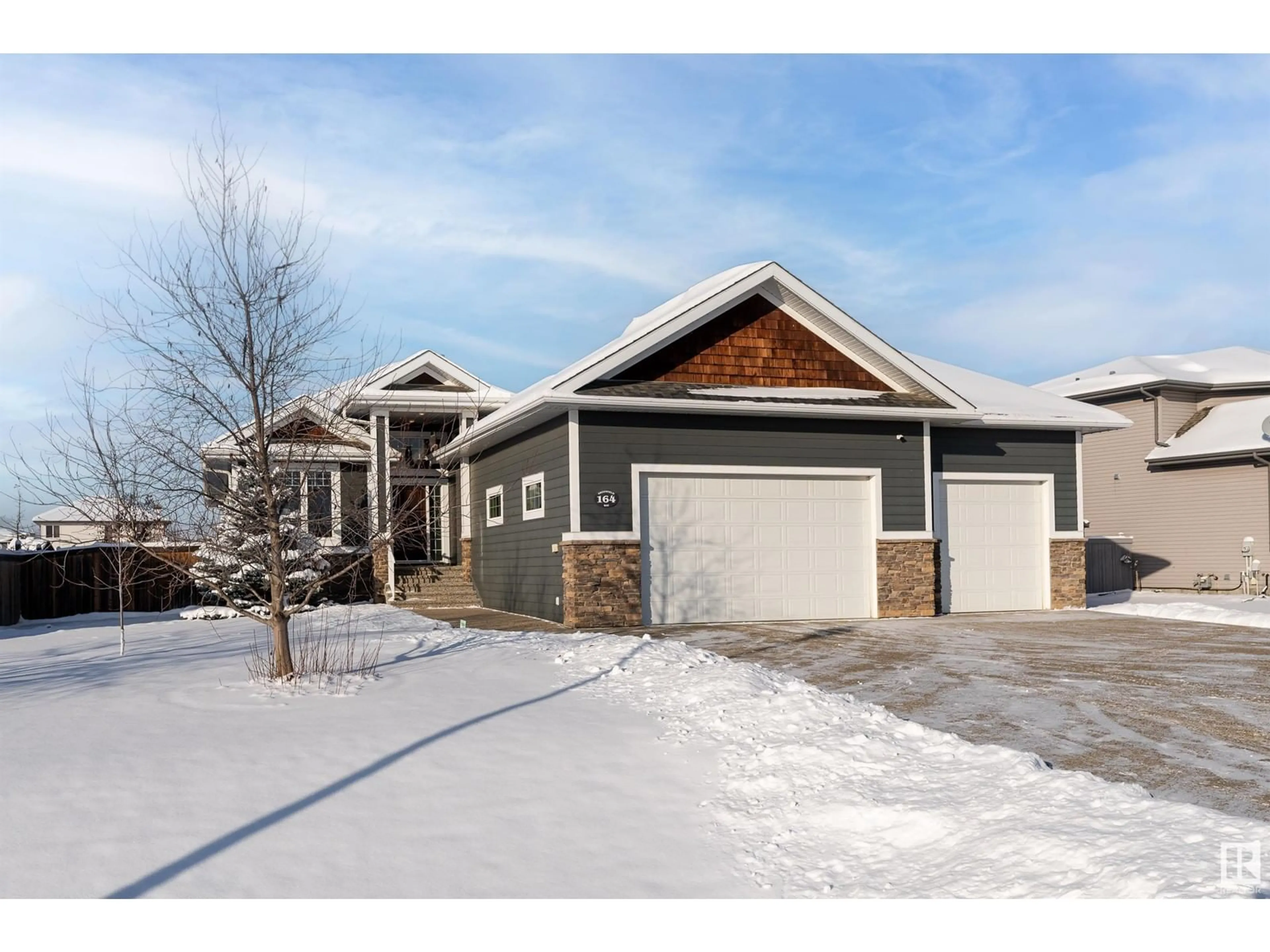 Frontside or backside of a home, the street view for 164 GREENFIELD WY, Fort Saskatchewan Alberta T8L4P8