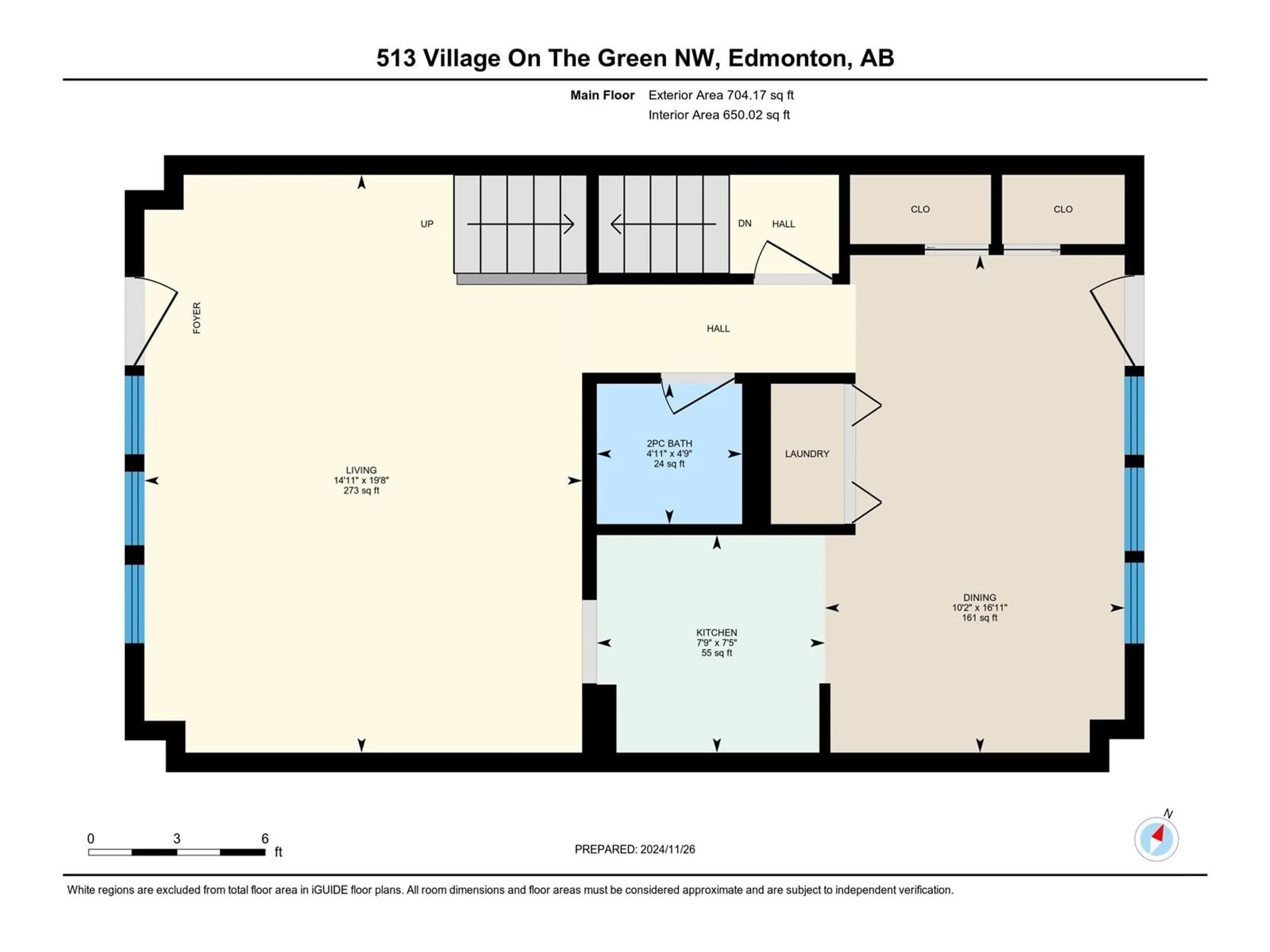 Floor plan for 513 VILLAGE ON THE GREEN GR NW, Edmonton Alberta T5A1H2