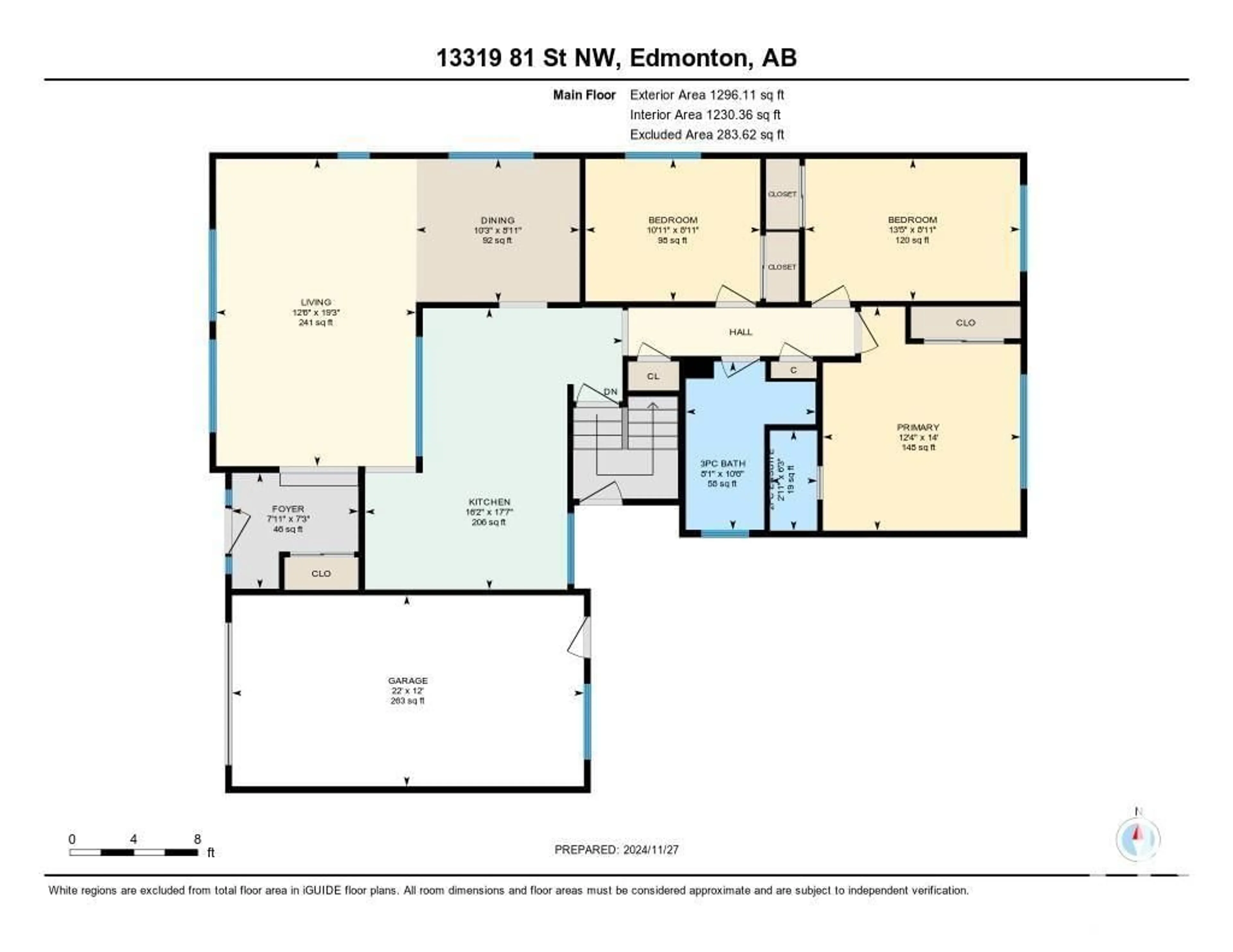 Floor plan for 13319 81 ST NW, Edmonton Alberta T5C1N8