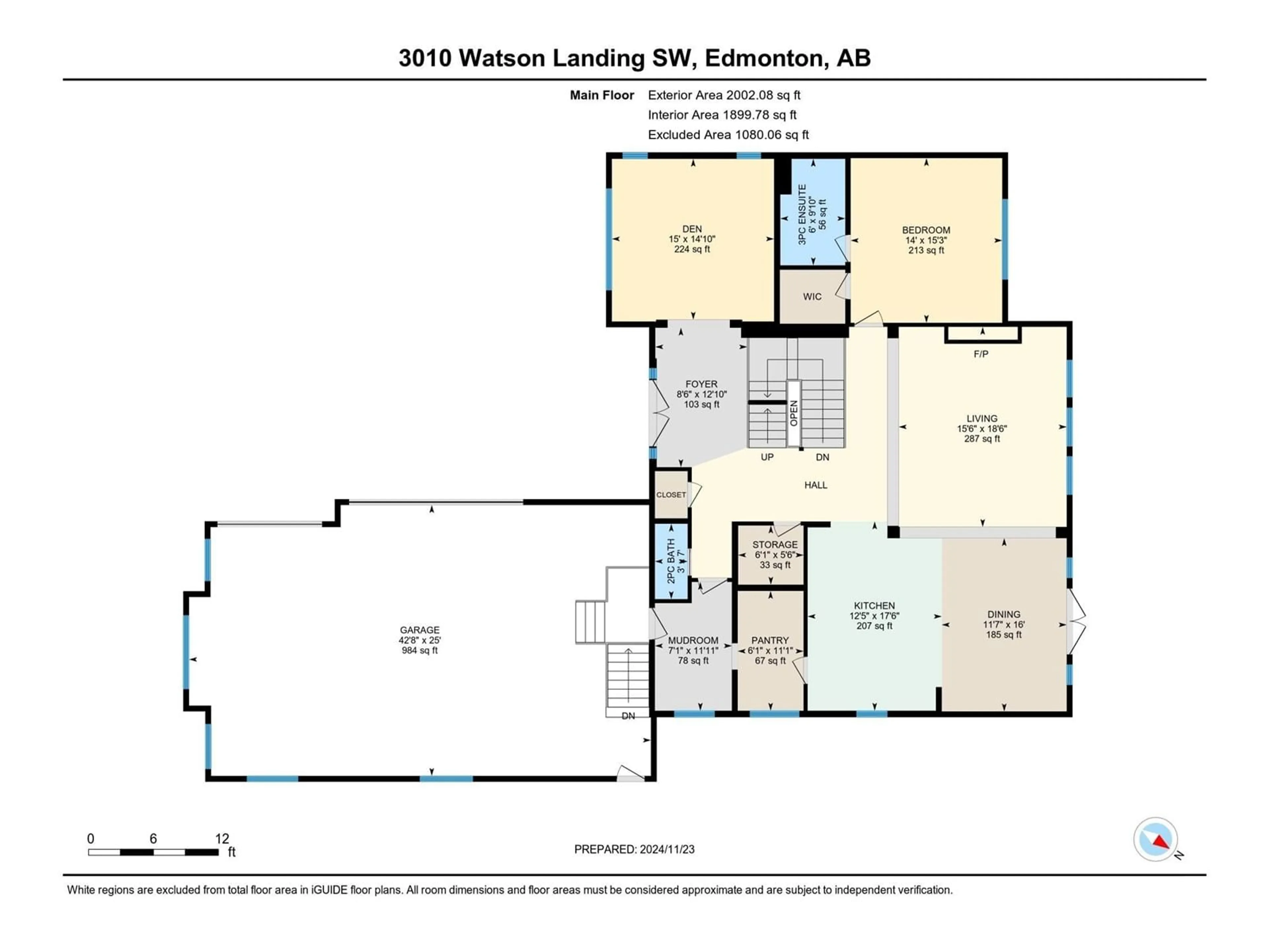 Floor plan for 3010 WATSON LANDING LD SW, Edmonton Alberta T6W2G4