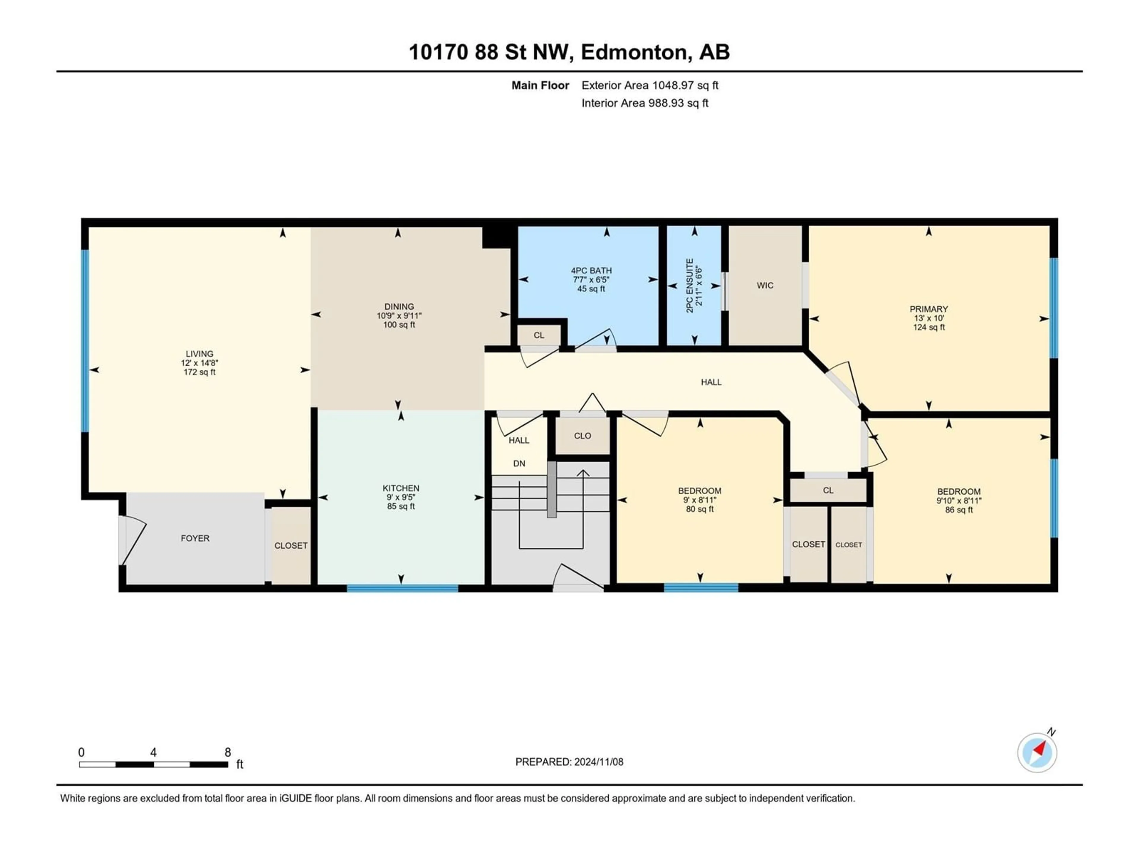 Floor plan for 10170 88 ST NW, Edmonton Alberta T5H1P3