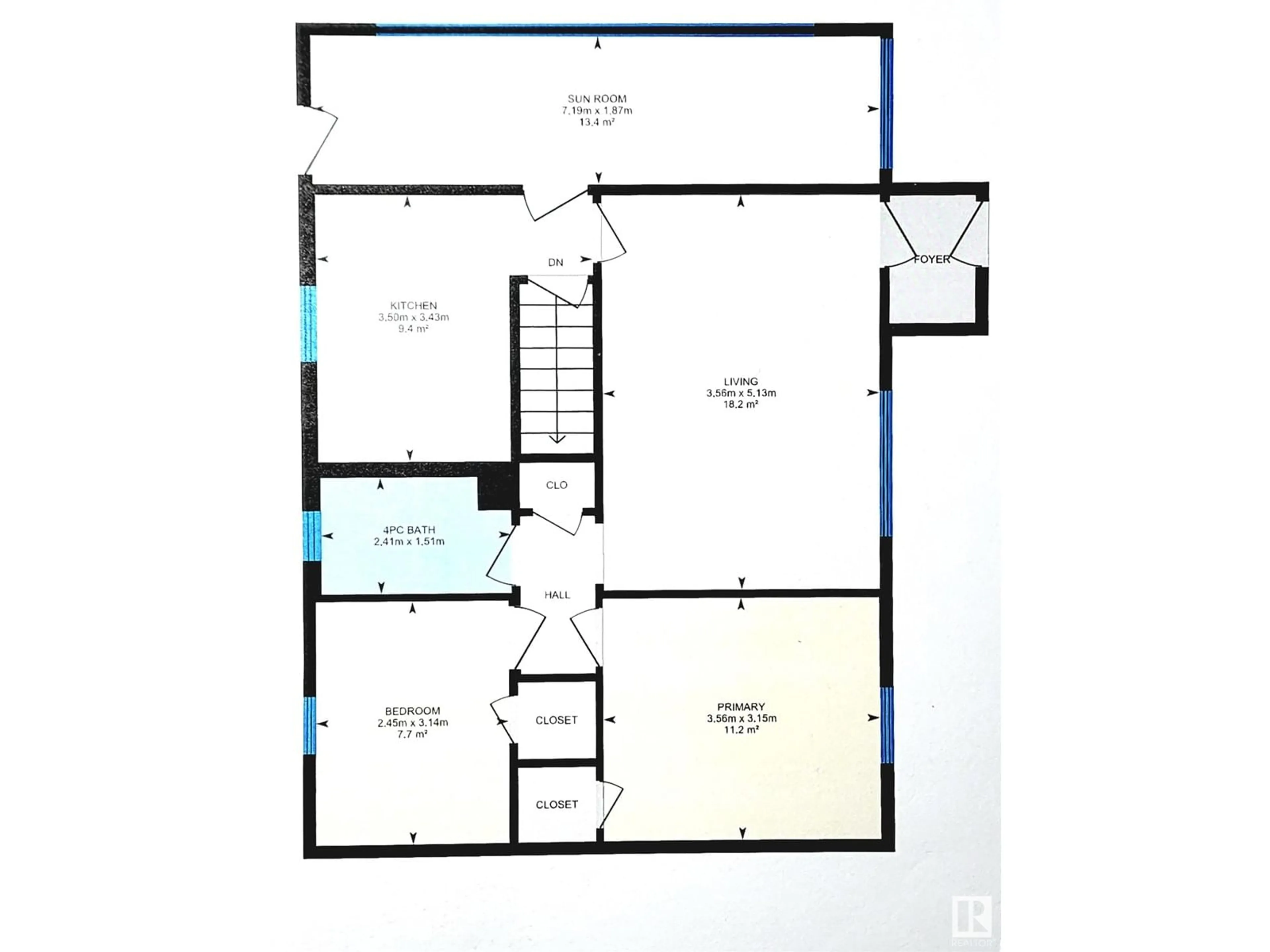 Floor plan for 11219 104 ST NW, Edmonton Alberta T5G2K6