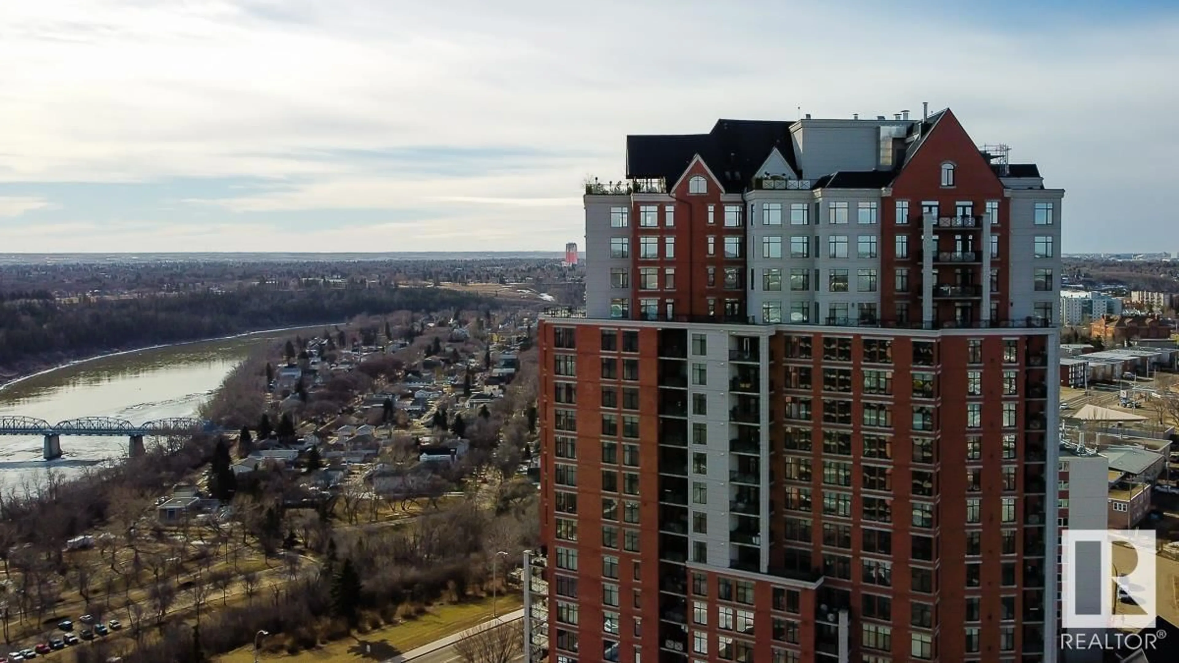 A pic from exterior of the house or condo, the view of city buildings for #1701 9020 JASPER AV NW, Edmonton Alberta T5H3S8