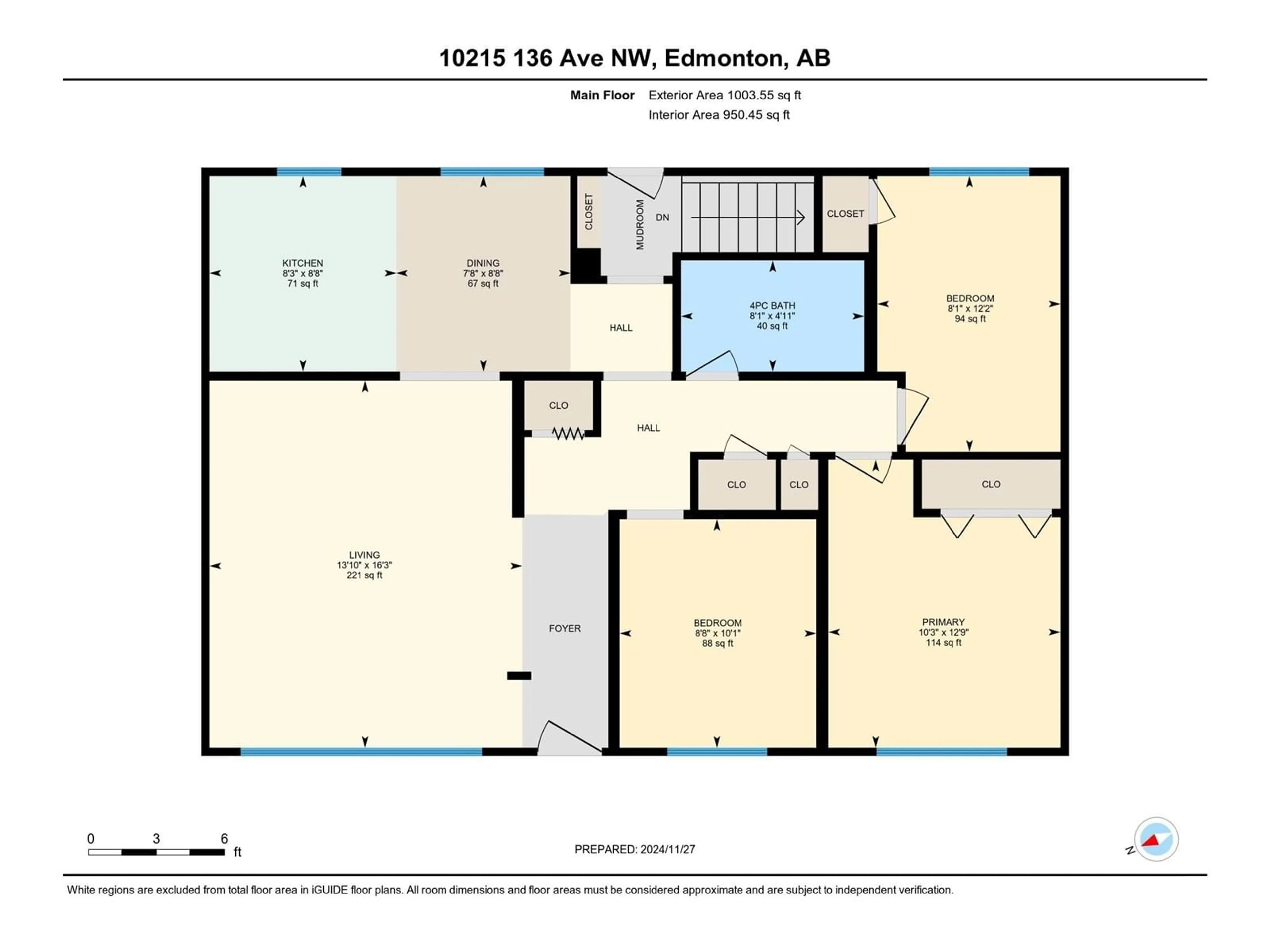 Floor plan for 10215 136 AV NW NW, Edmonton Alberta T5E1V9