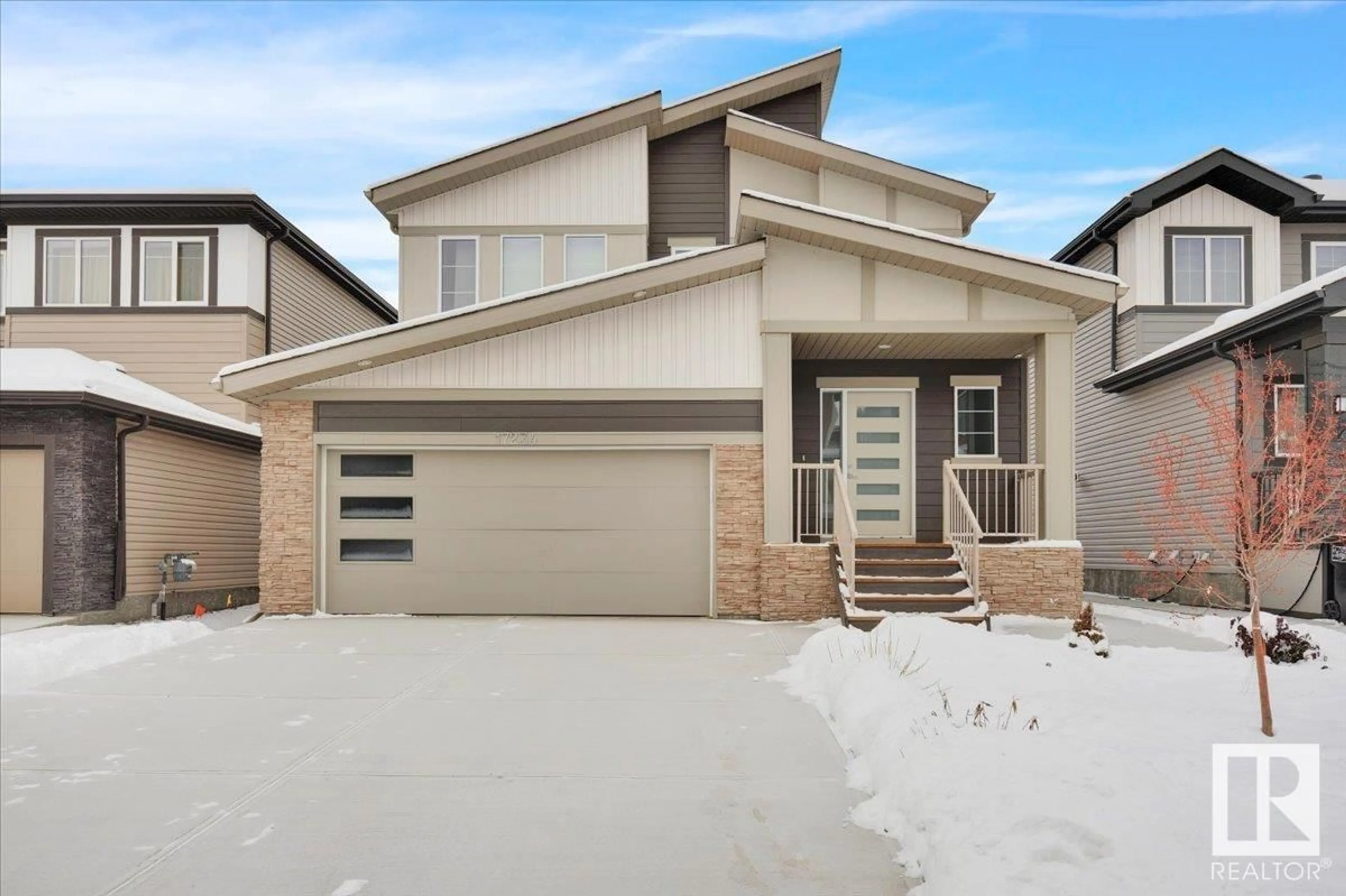 Frontside or backside of a home, the street view for 17234 9 AV SW, Edmonton Alberta T6W3V4