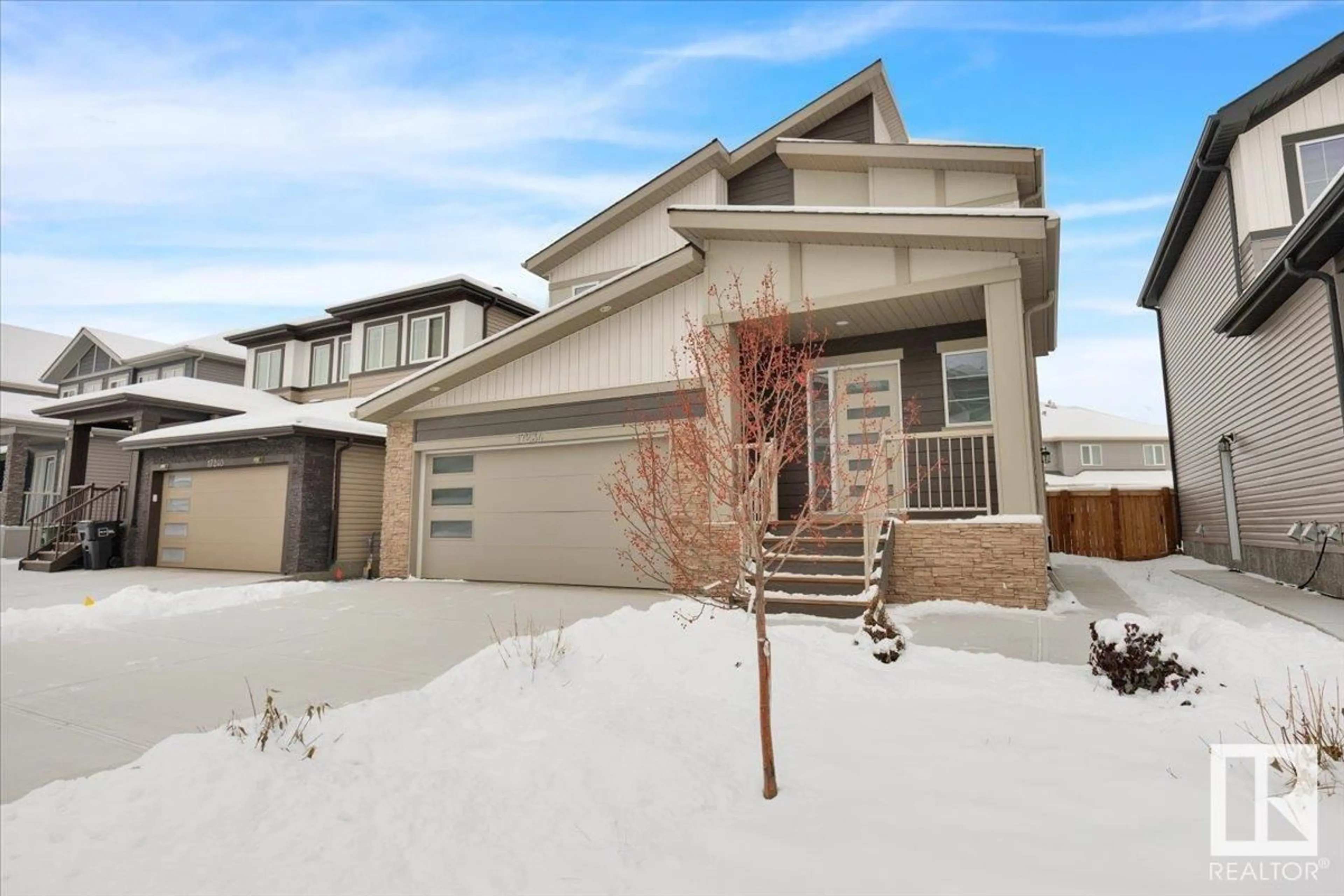 Frontside or backside of a home, the street view for 17234 9 AV SW, Edmonton Alberta T6W3V4