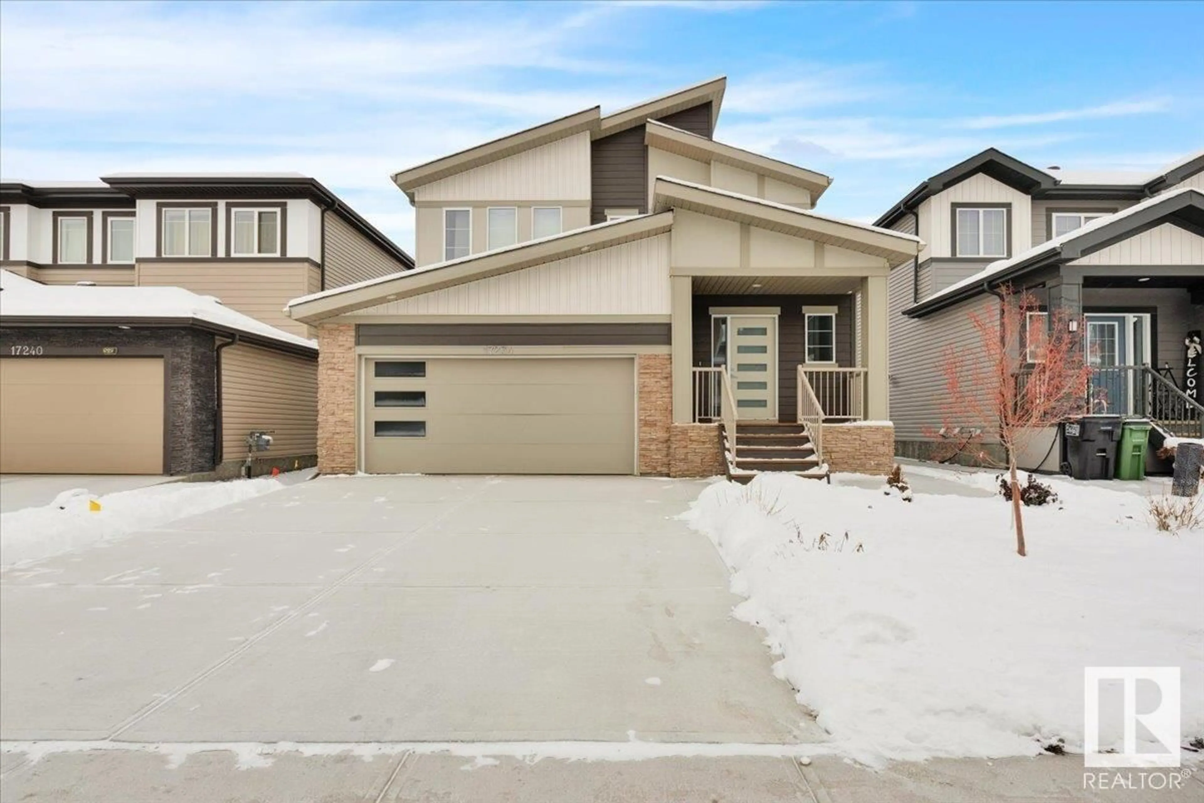 Frontside or backside of a home, the street view for 17234 9 AV SW, Edmonton Alberta T6W3V4