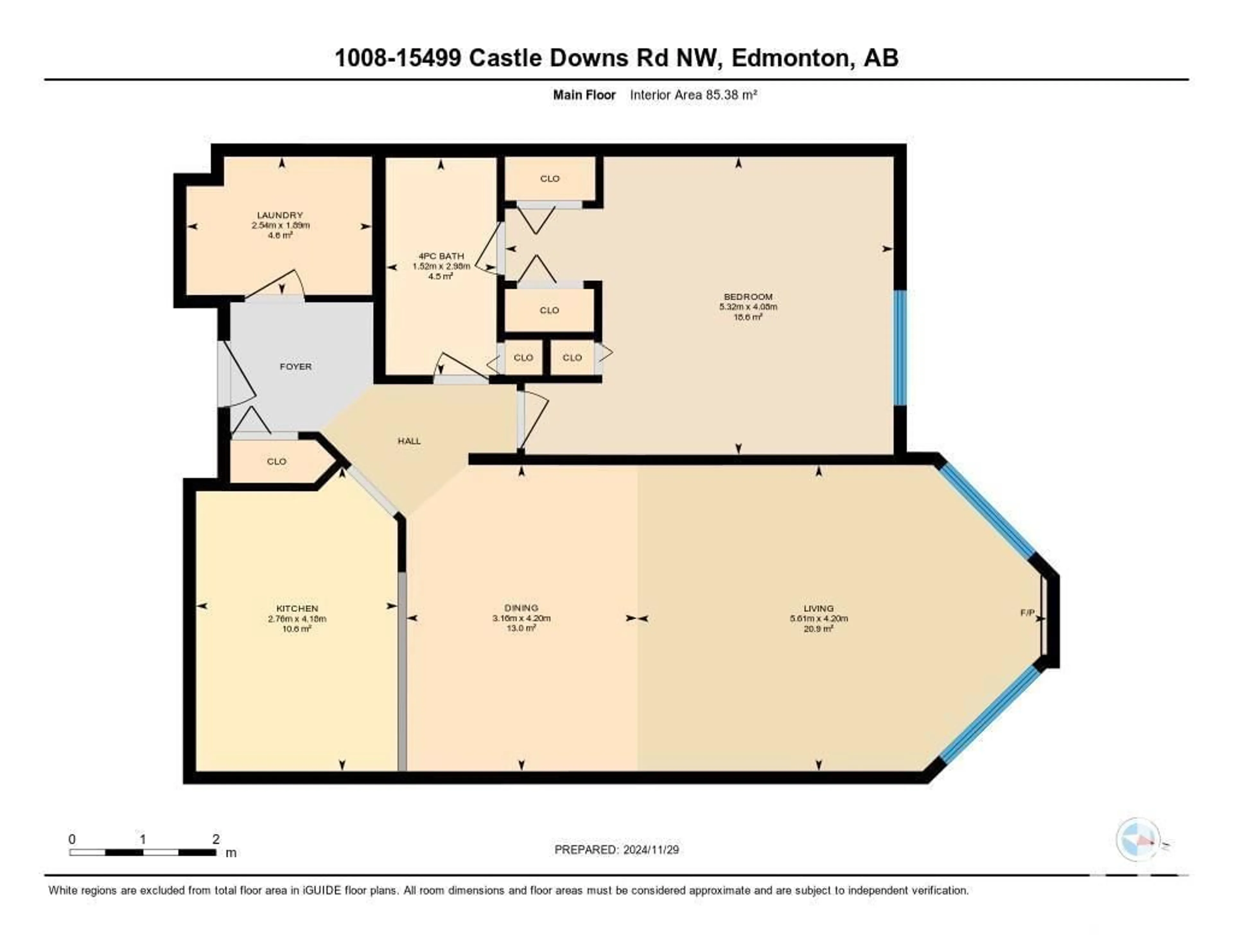 Floor plan for #108 15499 CASTLE DOWNS RD NW, Edmonton Alberta T5X5Y3