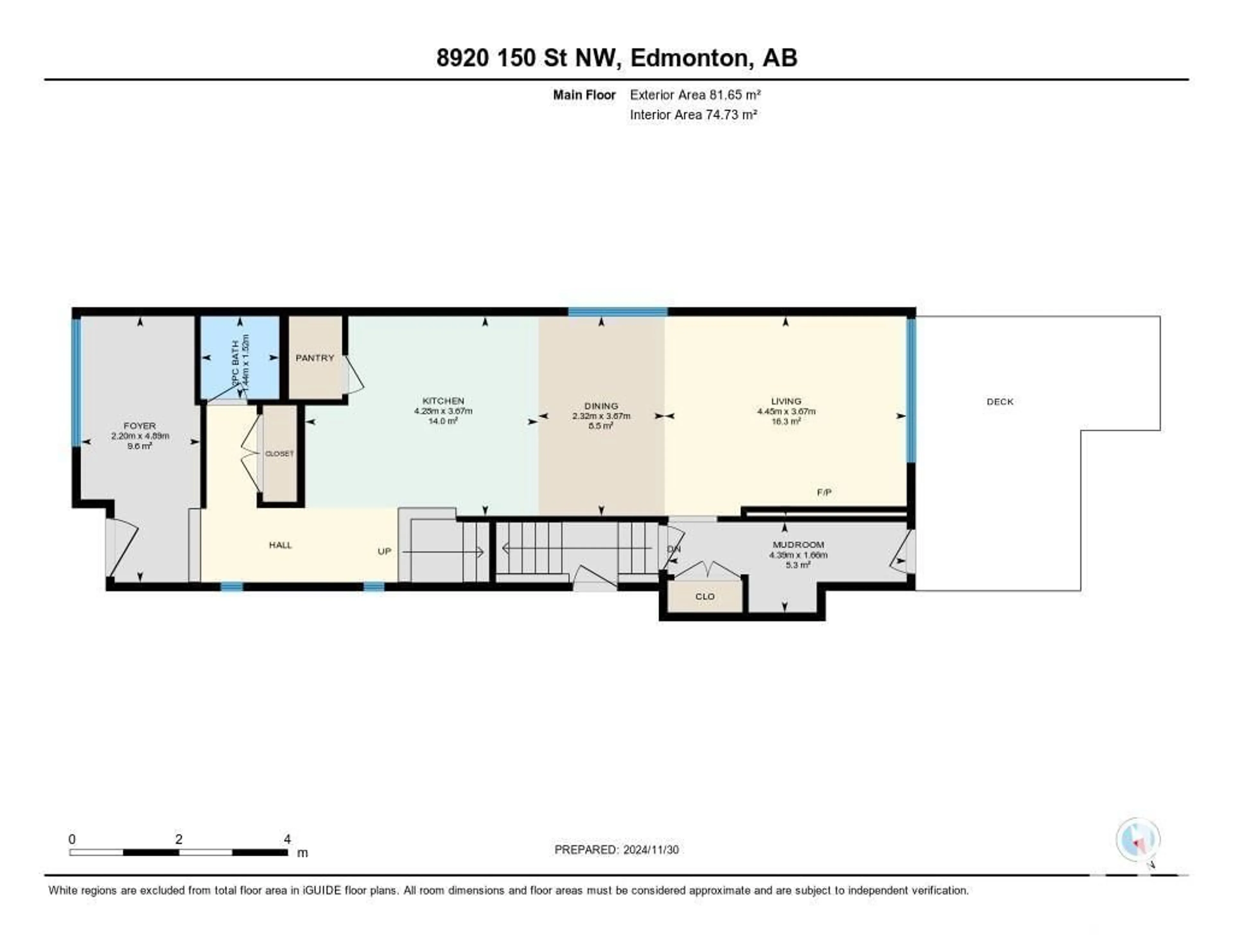 Floor plan for 8920 150 ST NW, Edmonton Alberta T5R1E7