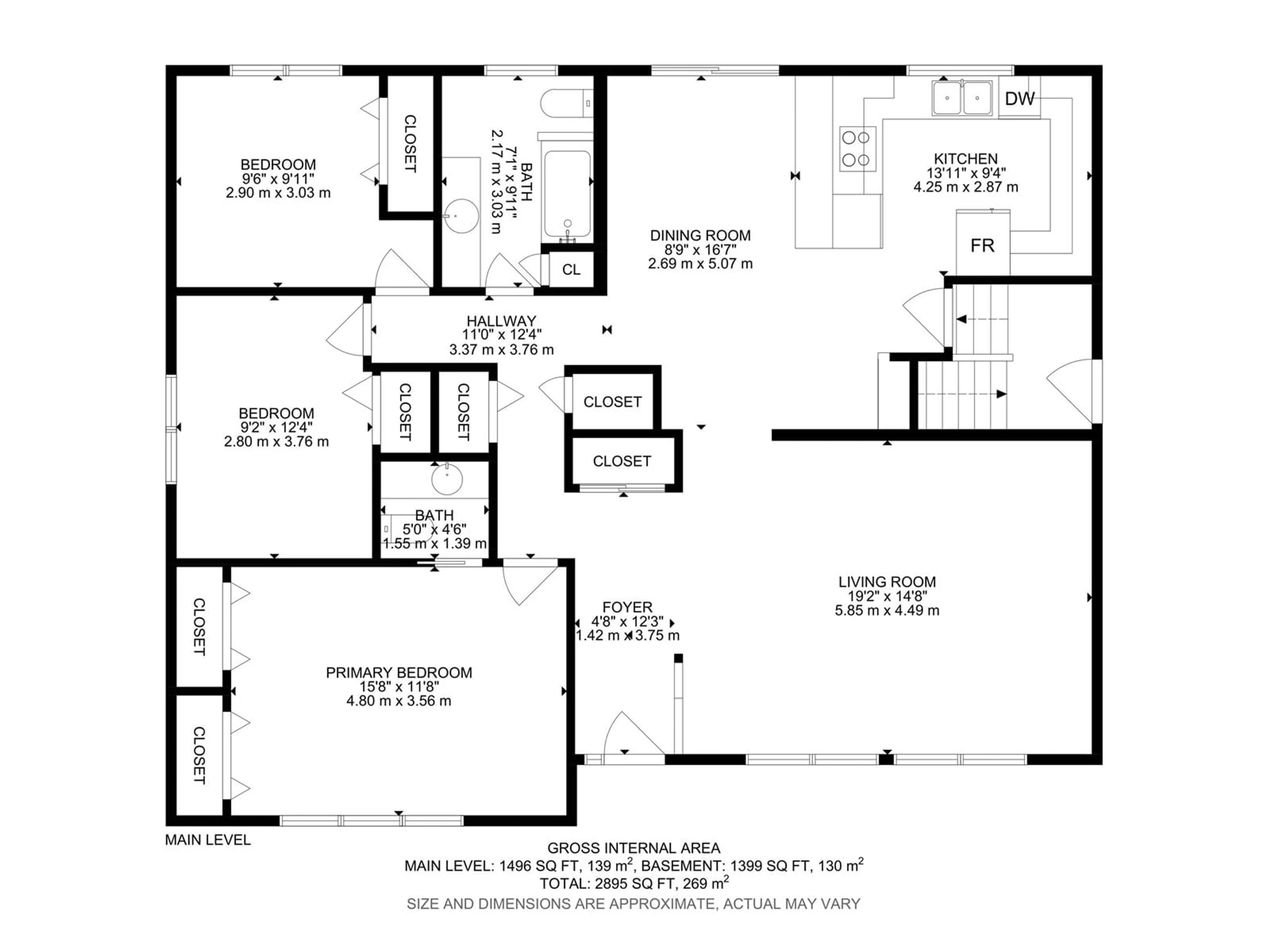 Floor plan for 5719 114A ST NW, Edmonton Alberta T6H3M8