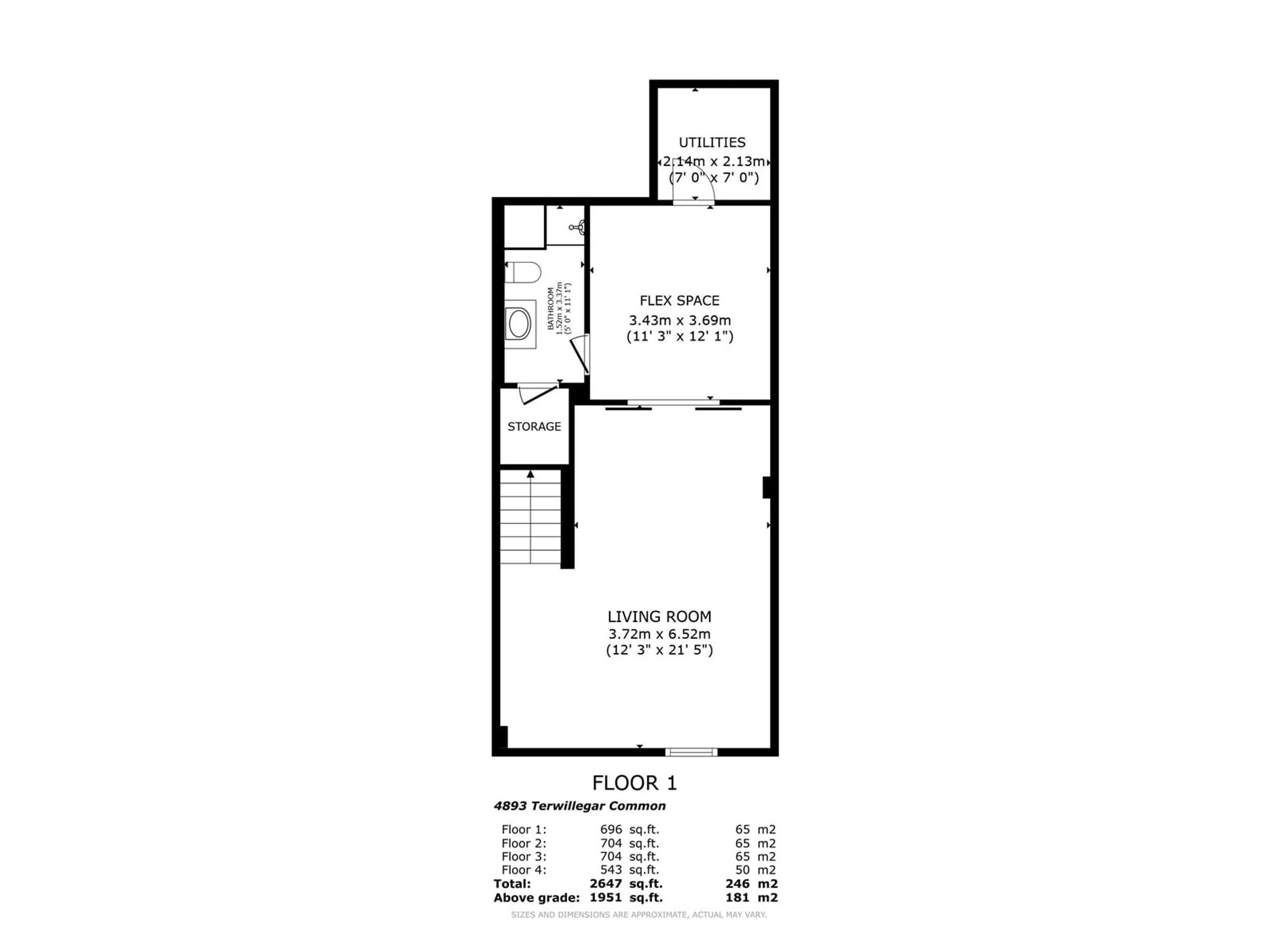 Floor plan for 4893 TERWILLEGAR CM NW, Edmonton Alberta T6R0P5