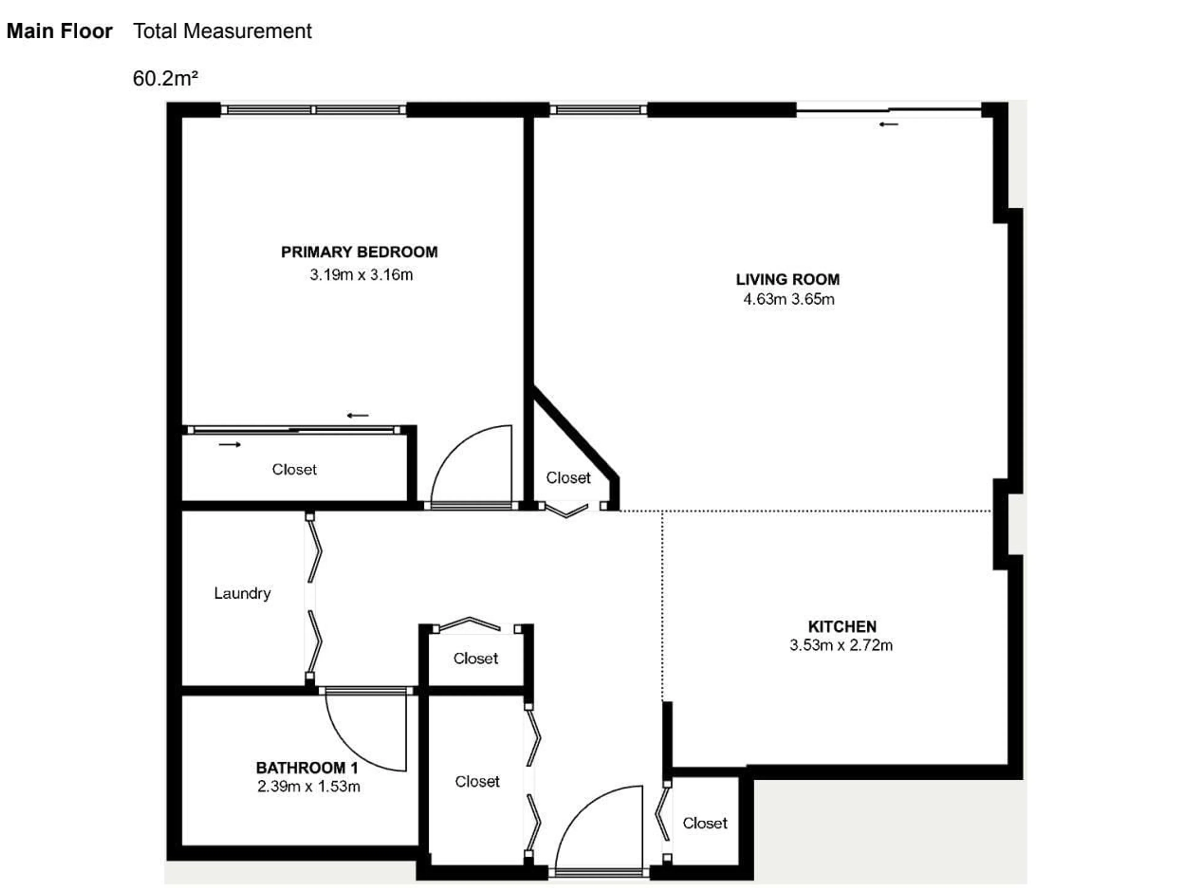 Floor plan for #2203 10226 104 ST NW, Edmonton Alberta T5J1B8