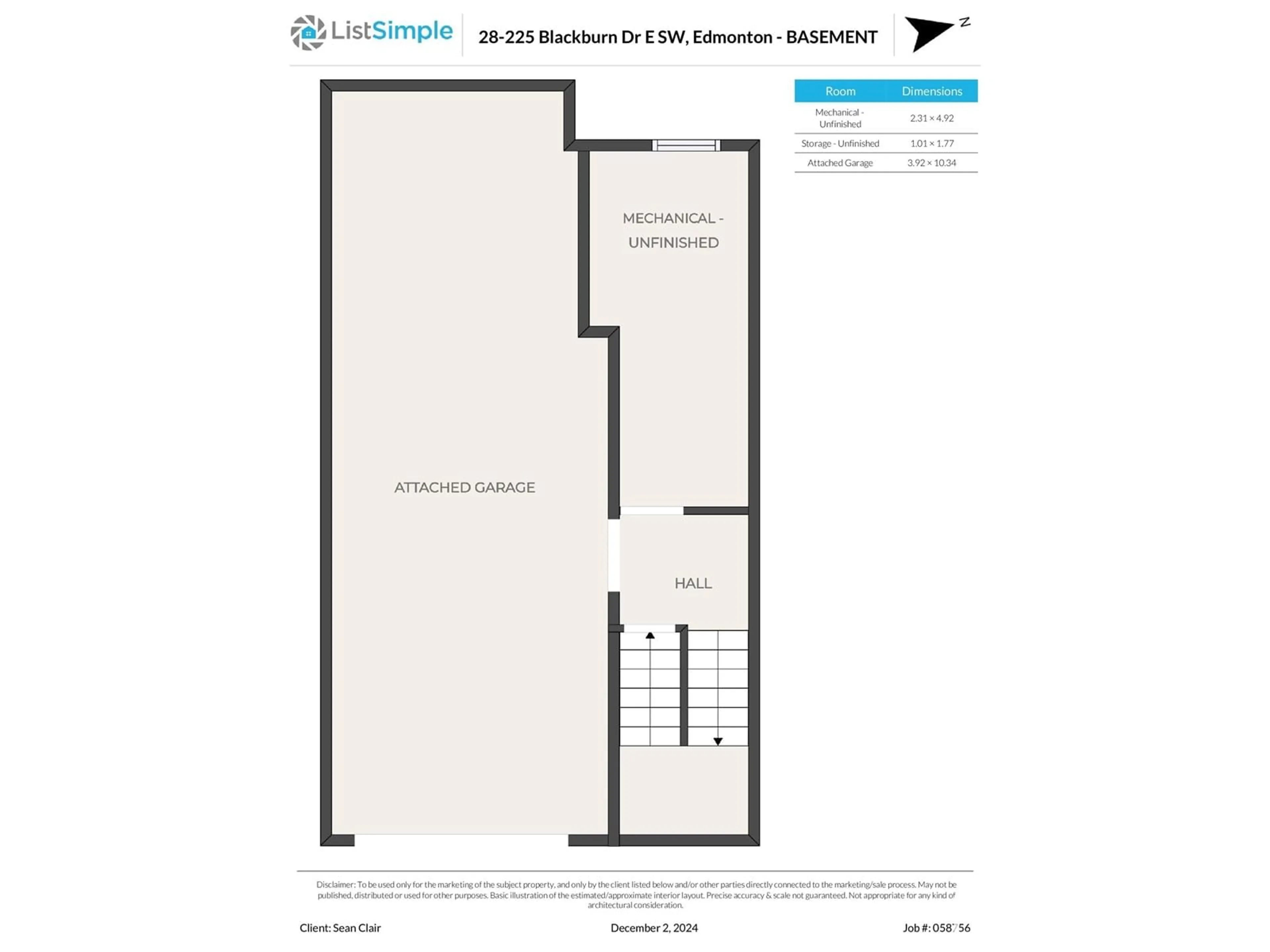 Floor plan for #28 225 BLACKBURN E SW, Edmonton Alberta T6W1H1