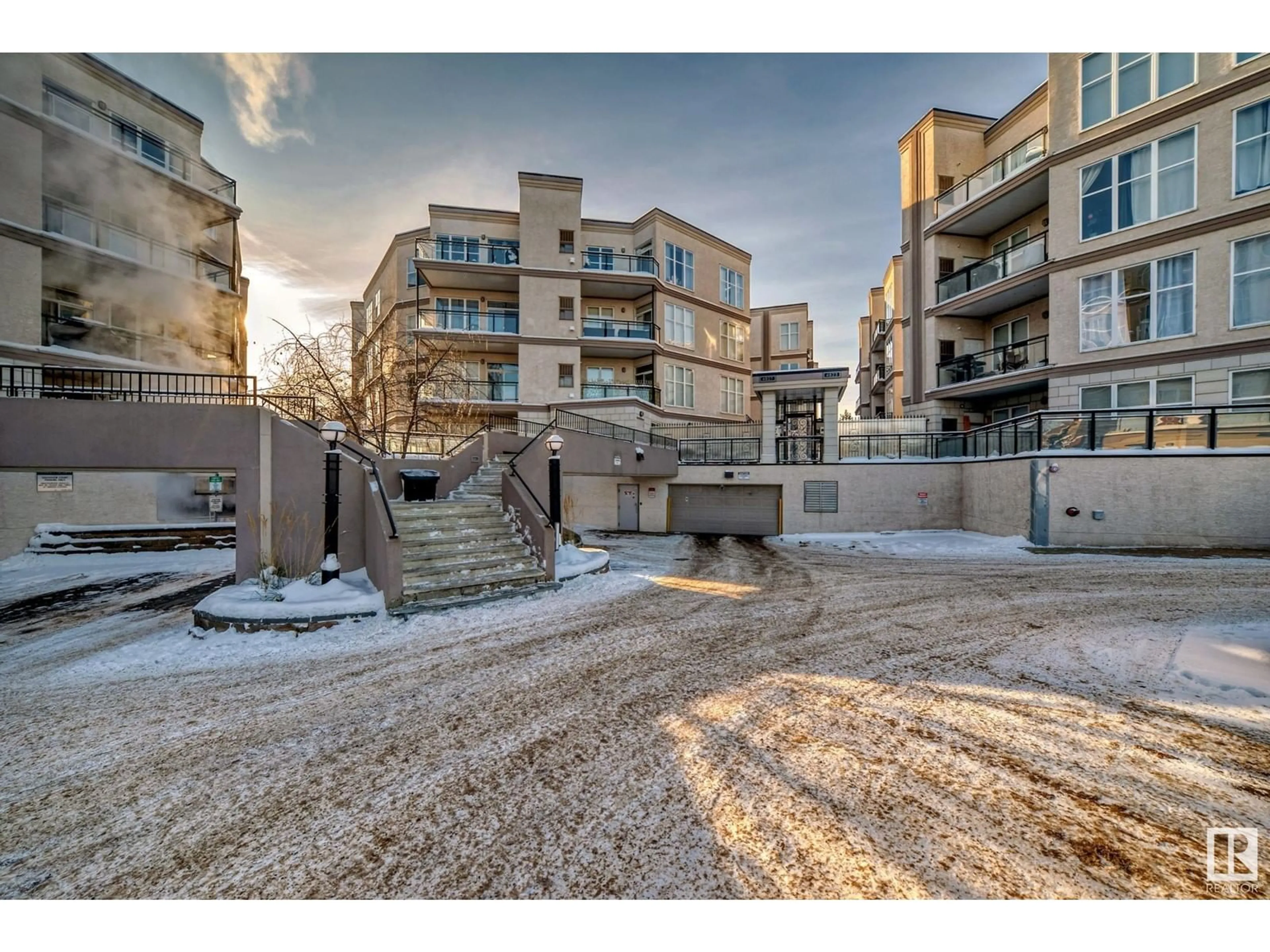 A pic from exterior of the house or condo, the street view for #345 4827 104A ST NW, Edmonton Alberta T6H0R5