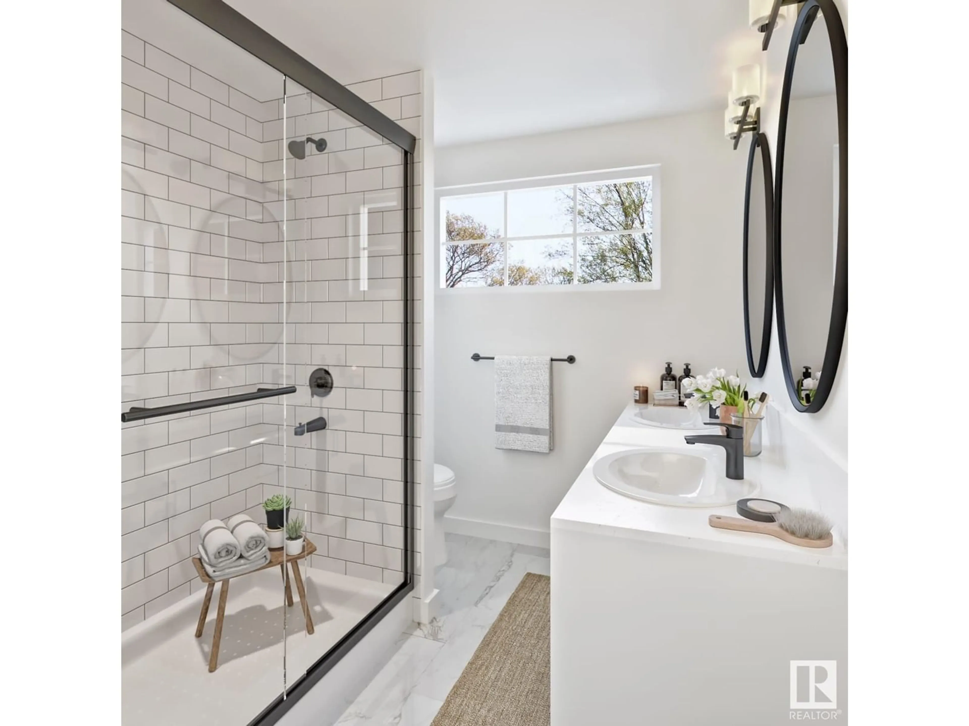 Contemporary bathroom, ceramic floors for 18908 29 AV NW, Edmonton Alberta T6M3C4