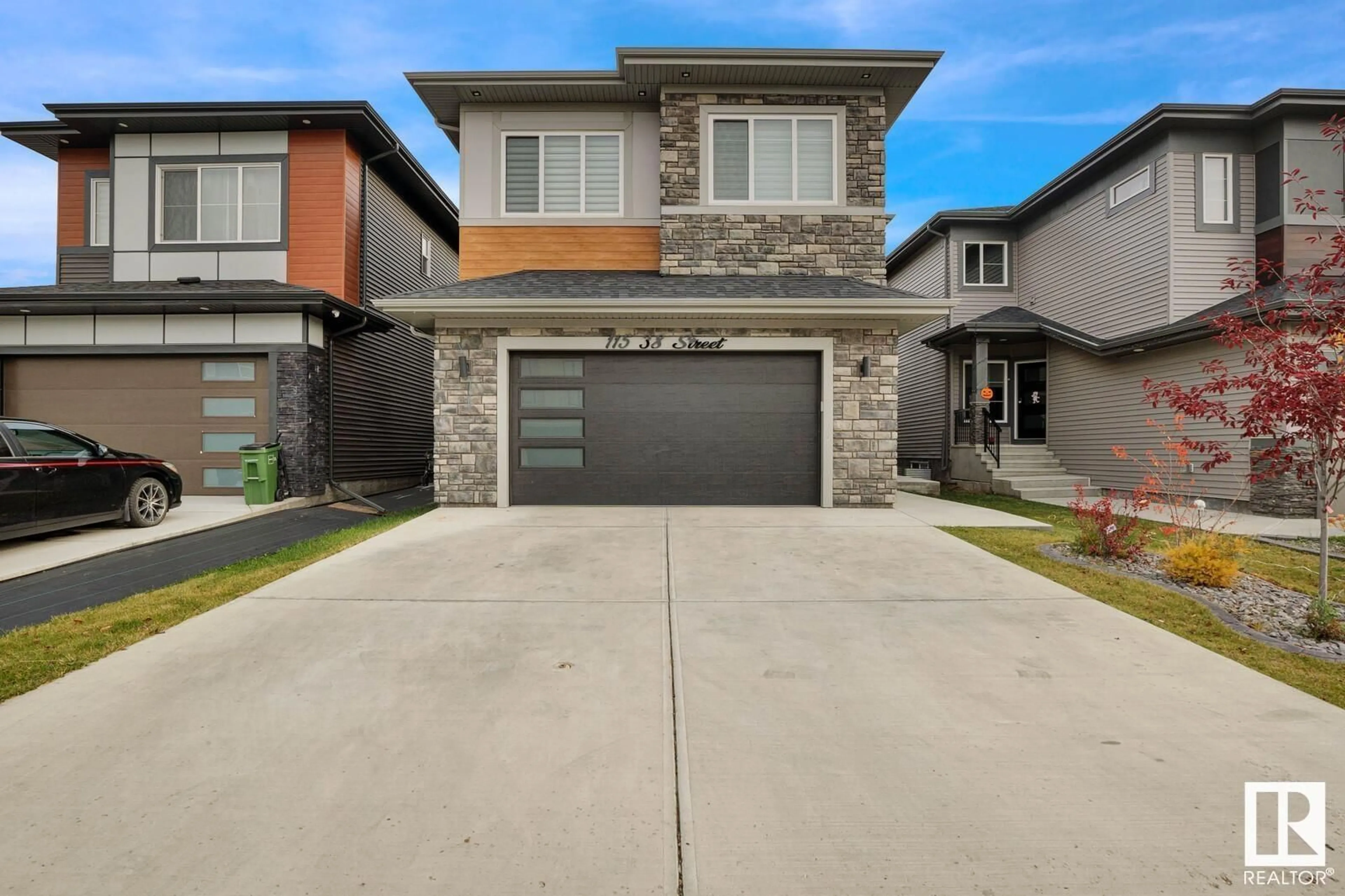 Frontside or backside of a home, the street view for 115 38 ST SW, Edmonton Alberta T6X2W3