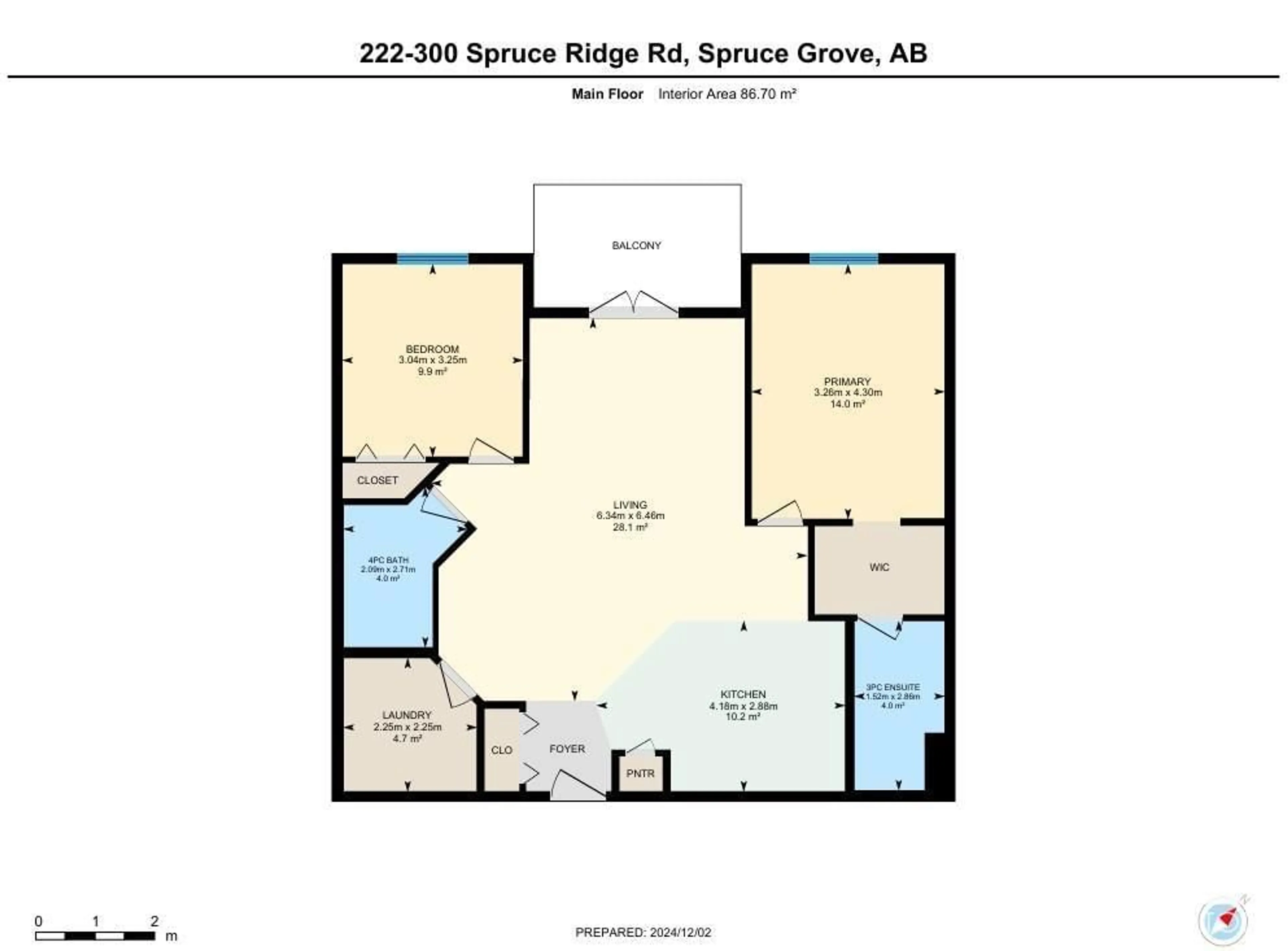 Floor plan for #222 300 SPRUCE RIDGE RD, Spruce Grove Alberta T7X0H6