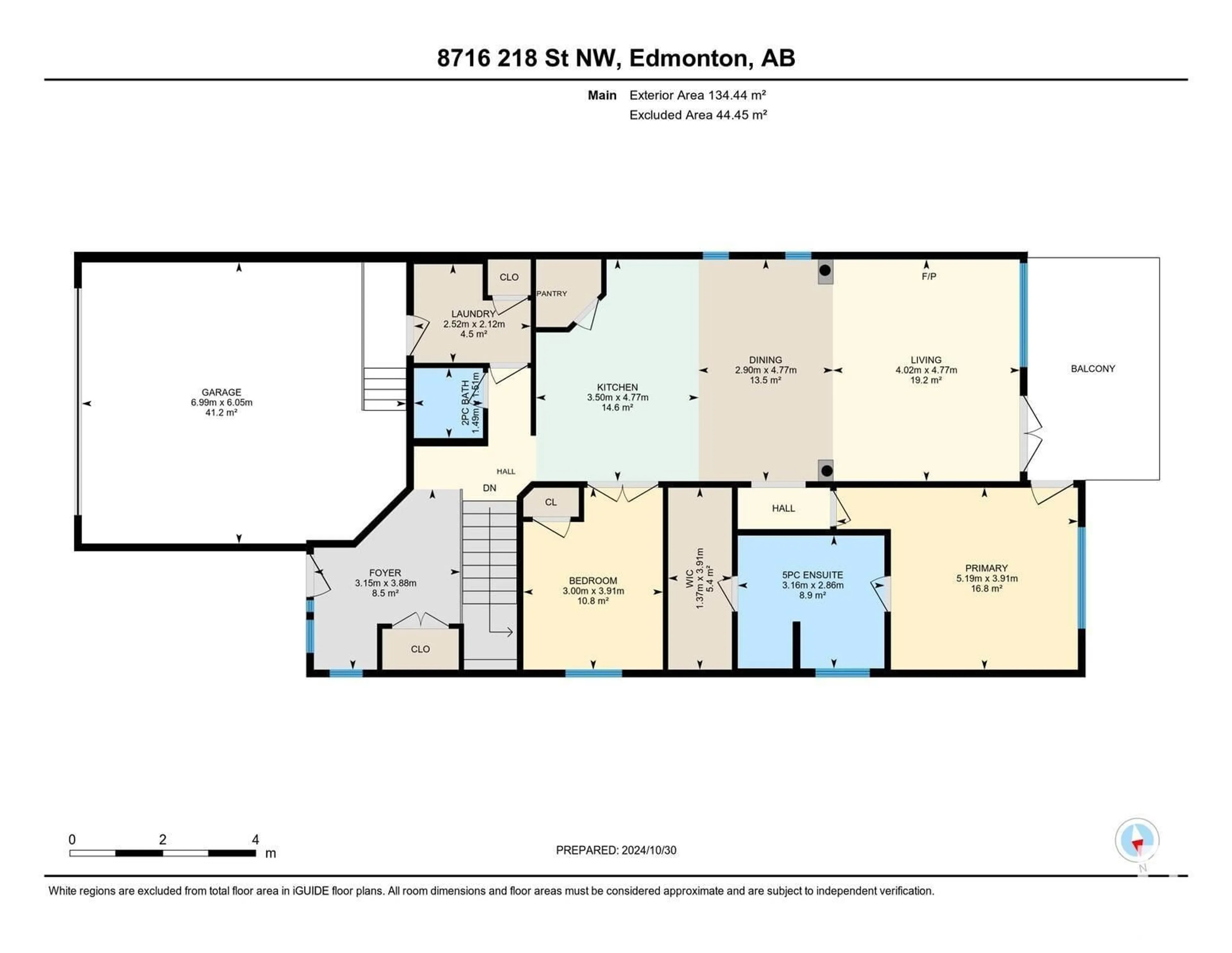 Floor plan for 8716 218 Street NW, Edmonton Alberta T5T4R7