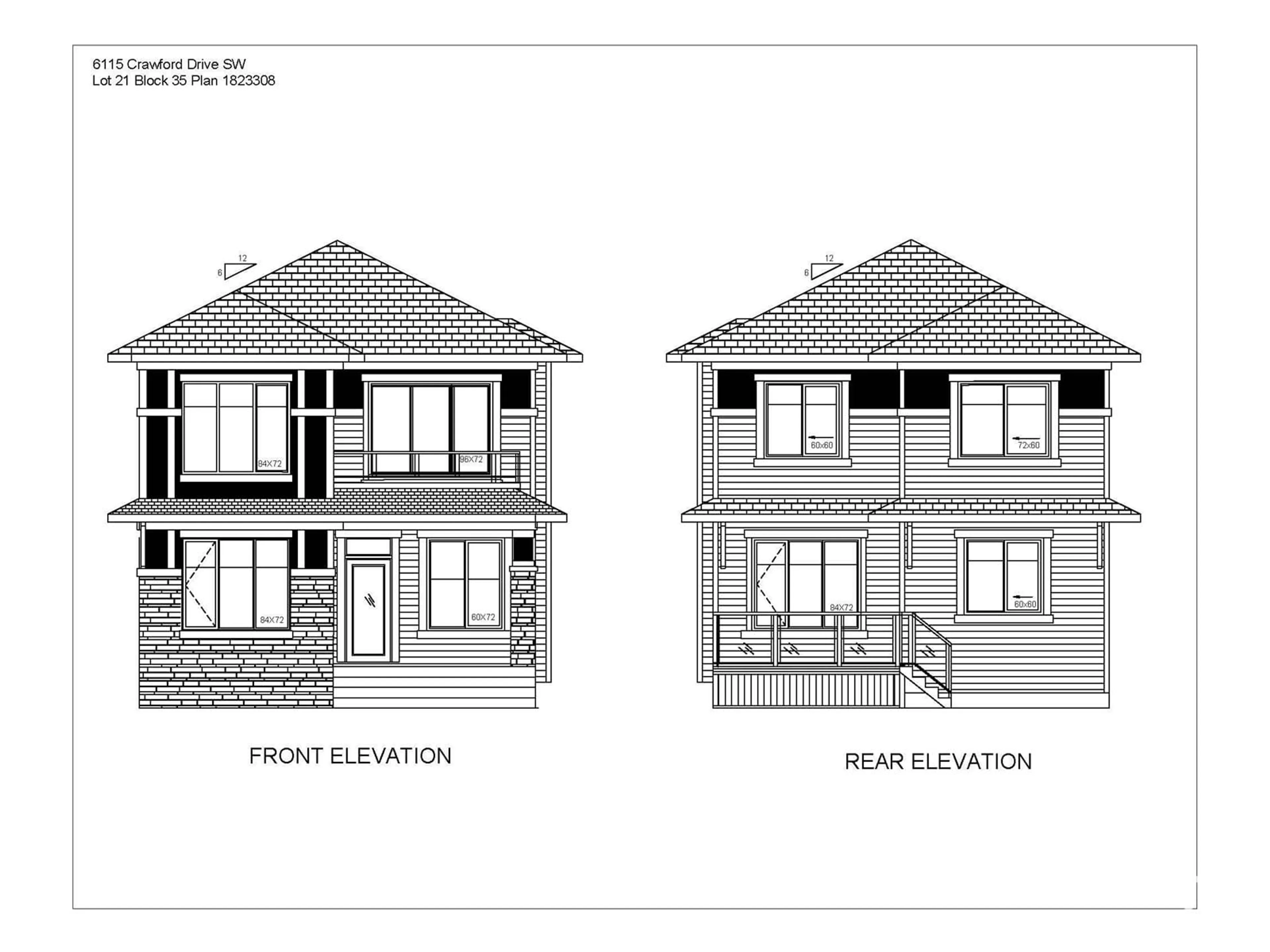 Frontside or backside of a home, the front or back of building for 6115 CRAWFORD DR SW, Edmonton Alberta T6W4L8