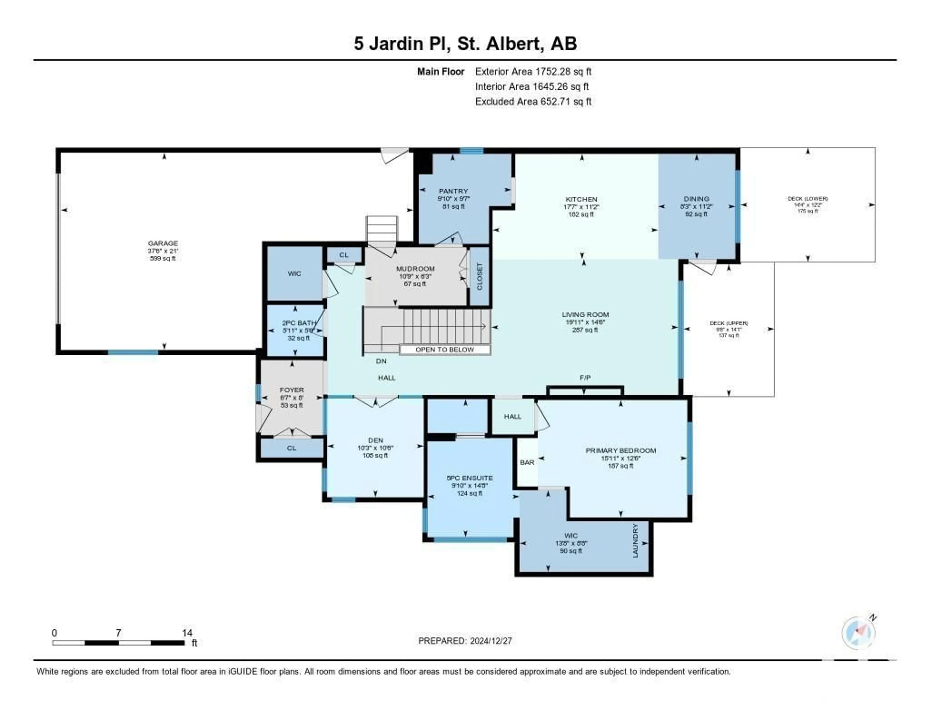 Floor plan for 5 JARDIN PL, St. Albert Alberta T8N8A2