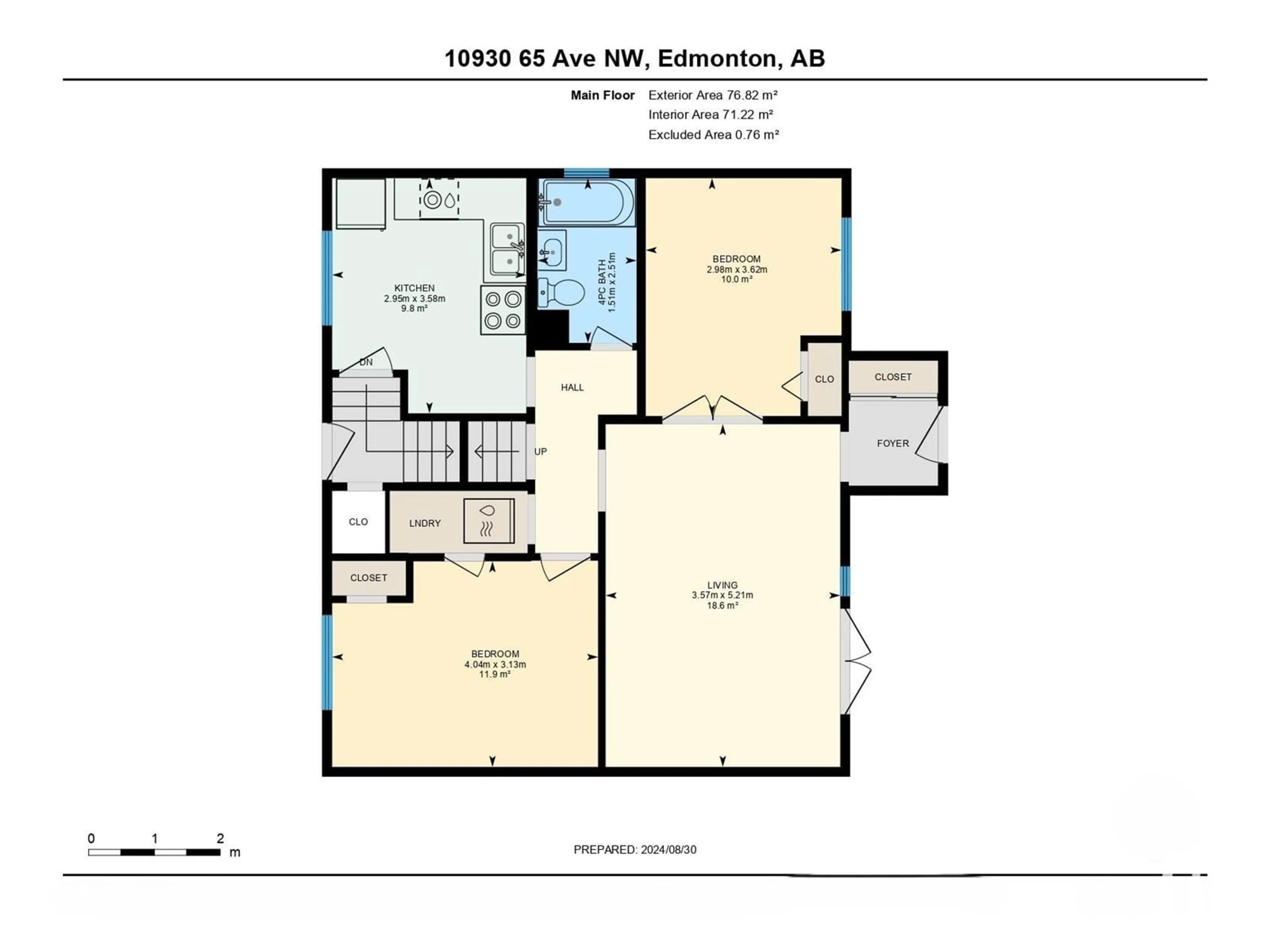 Floor plan for 10930 65 AV NW, Edmonton Alberta T6H4R6