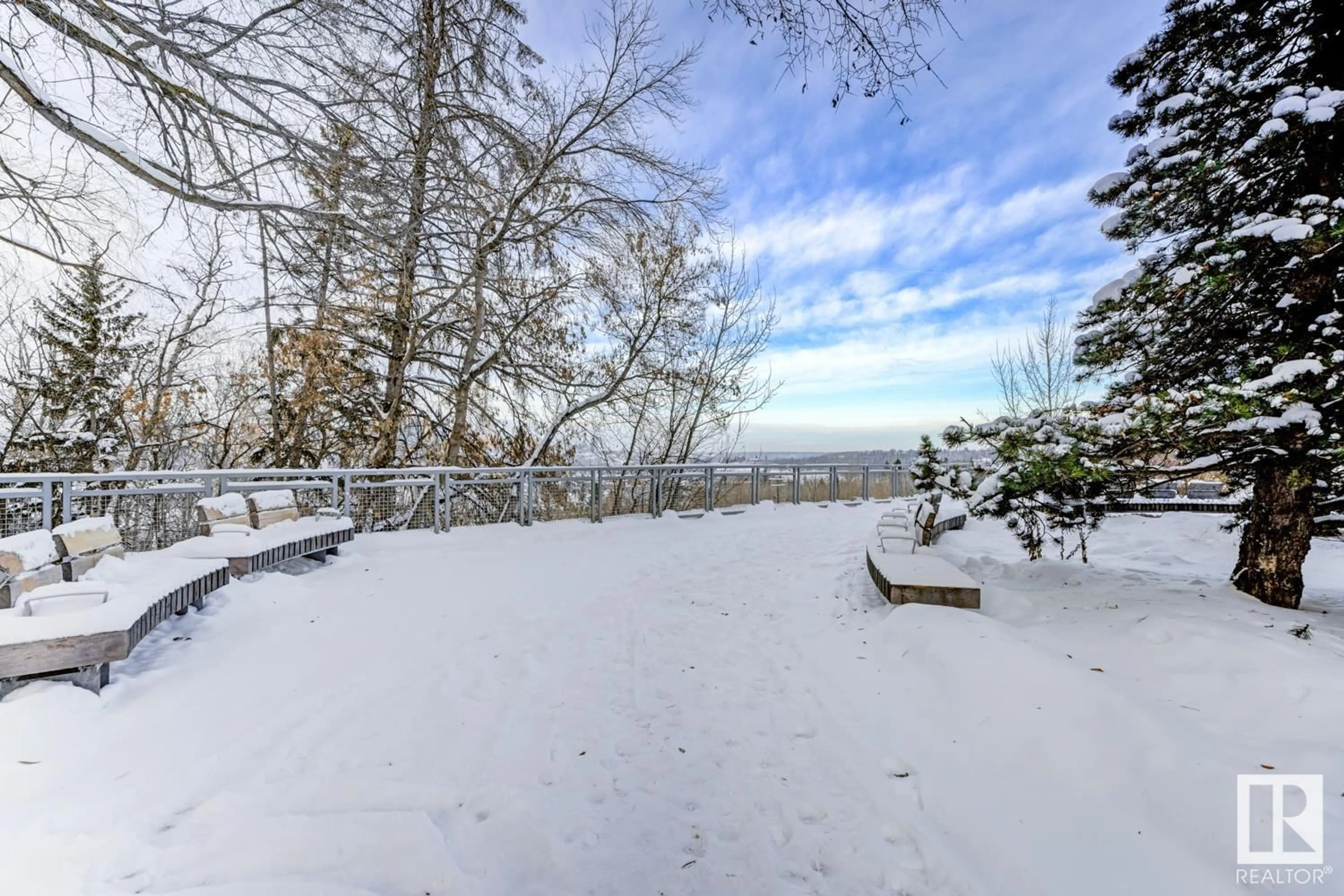 Patio, the fenced backyard for #1106 10545 SASKATCHEWAN DR NW, Edmonton Alberta T6E6C6