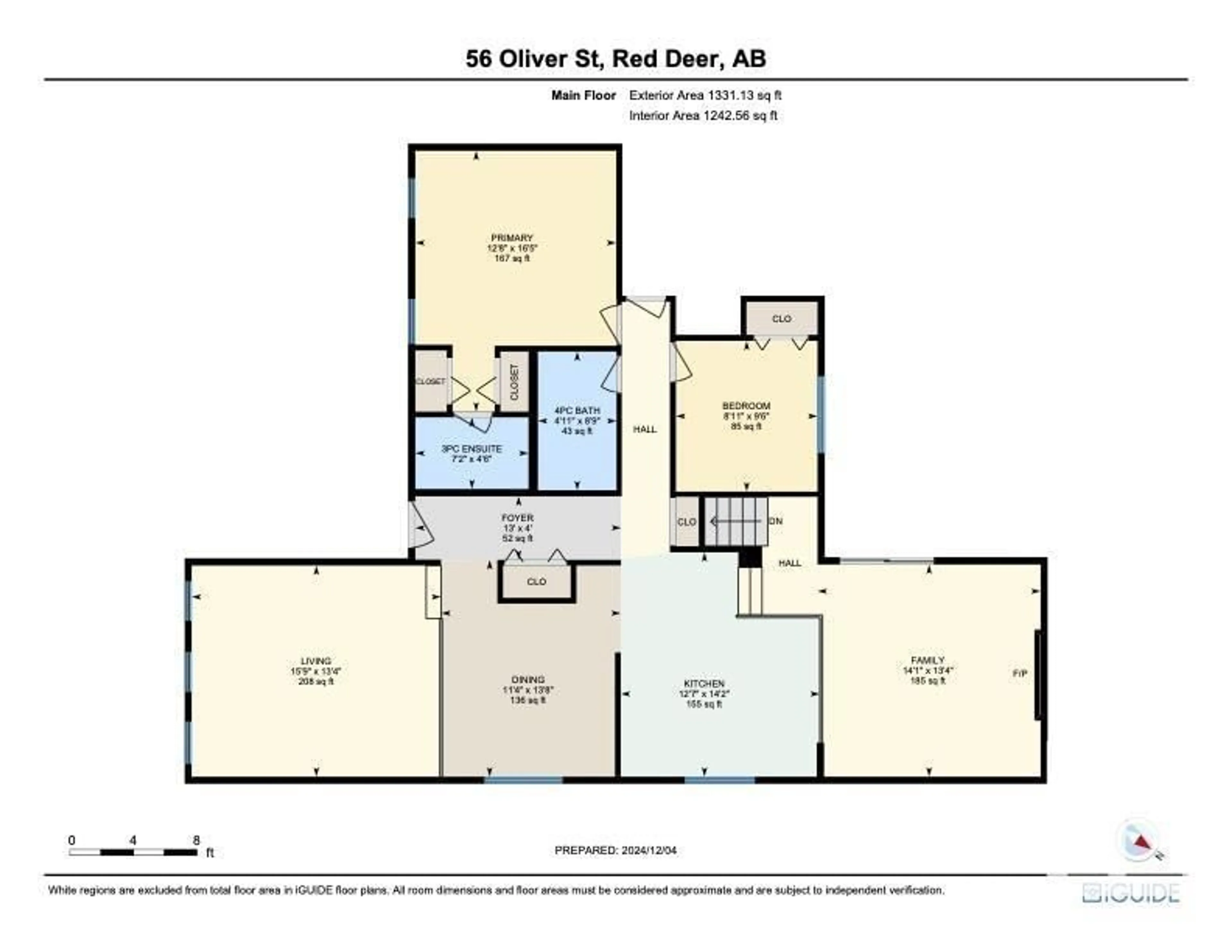 Floor plan for 56 Oliver ST, Red Deer Alberta T4P1V6