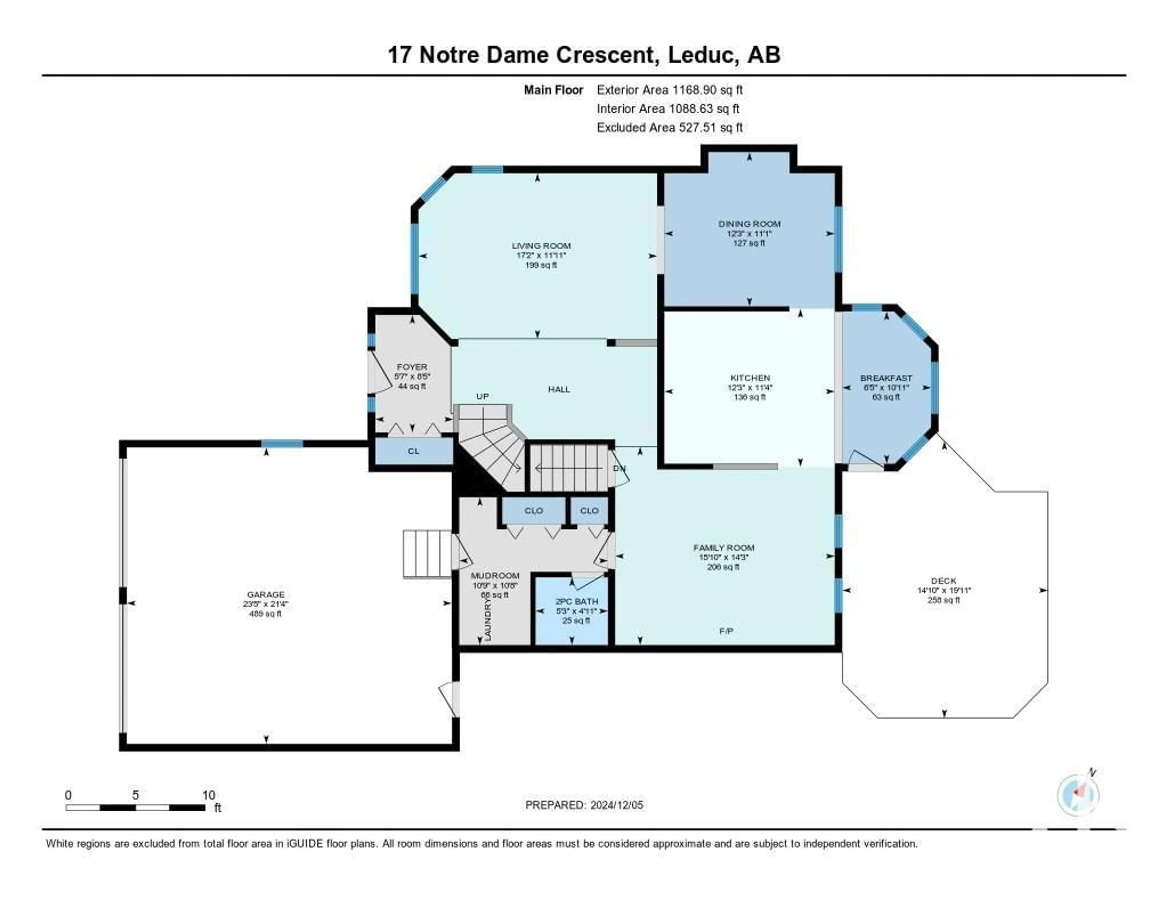 Floor plan for 17 Notre Dame CR, Leduc Alberta T9E6H9