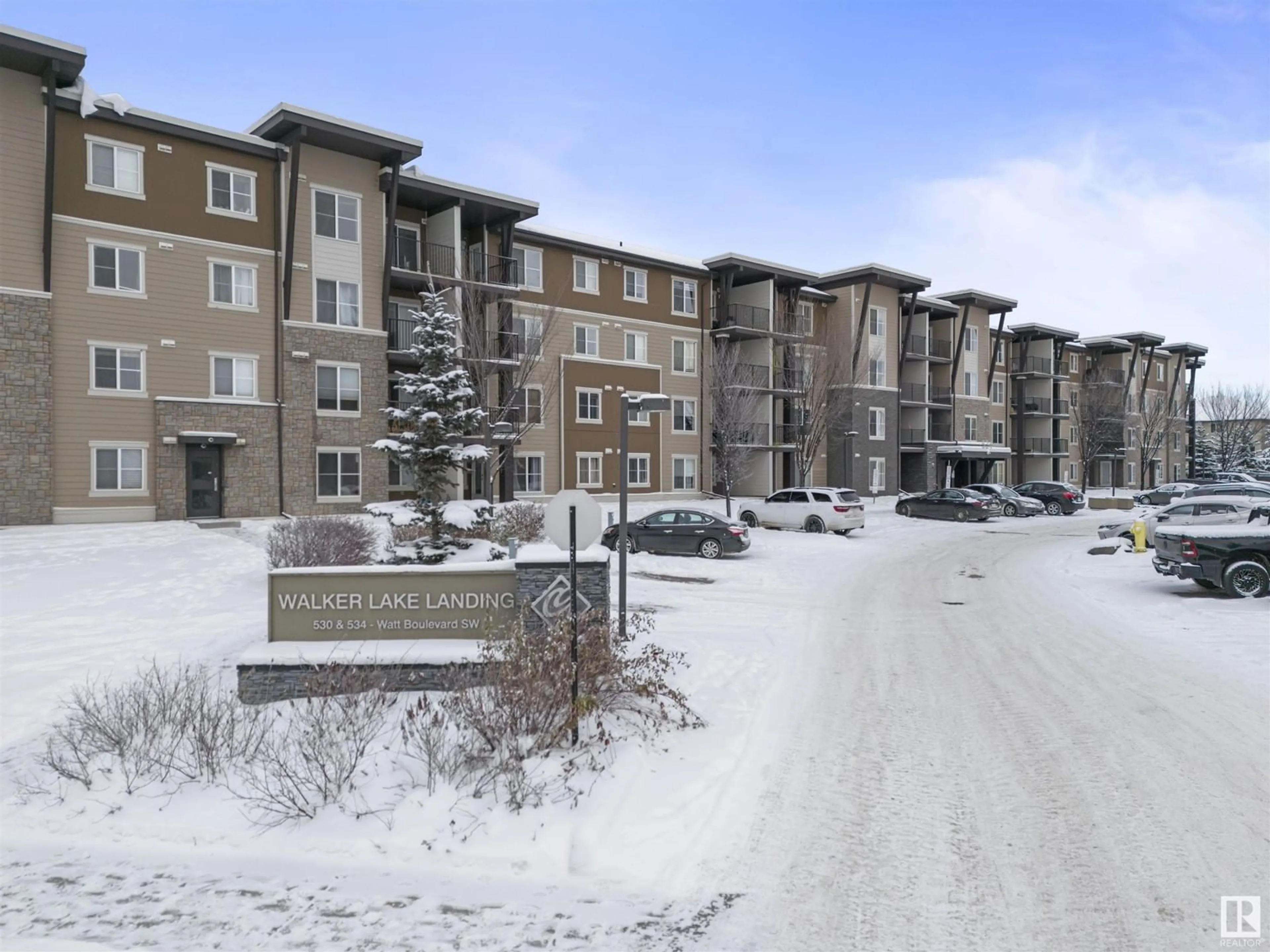 A pic from exterior of the house or condo, the front or back of building for 112 534 Watt Blvd SW SW, Edmonton Alberta T6X1P7