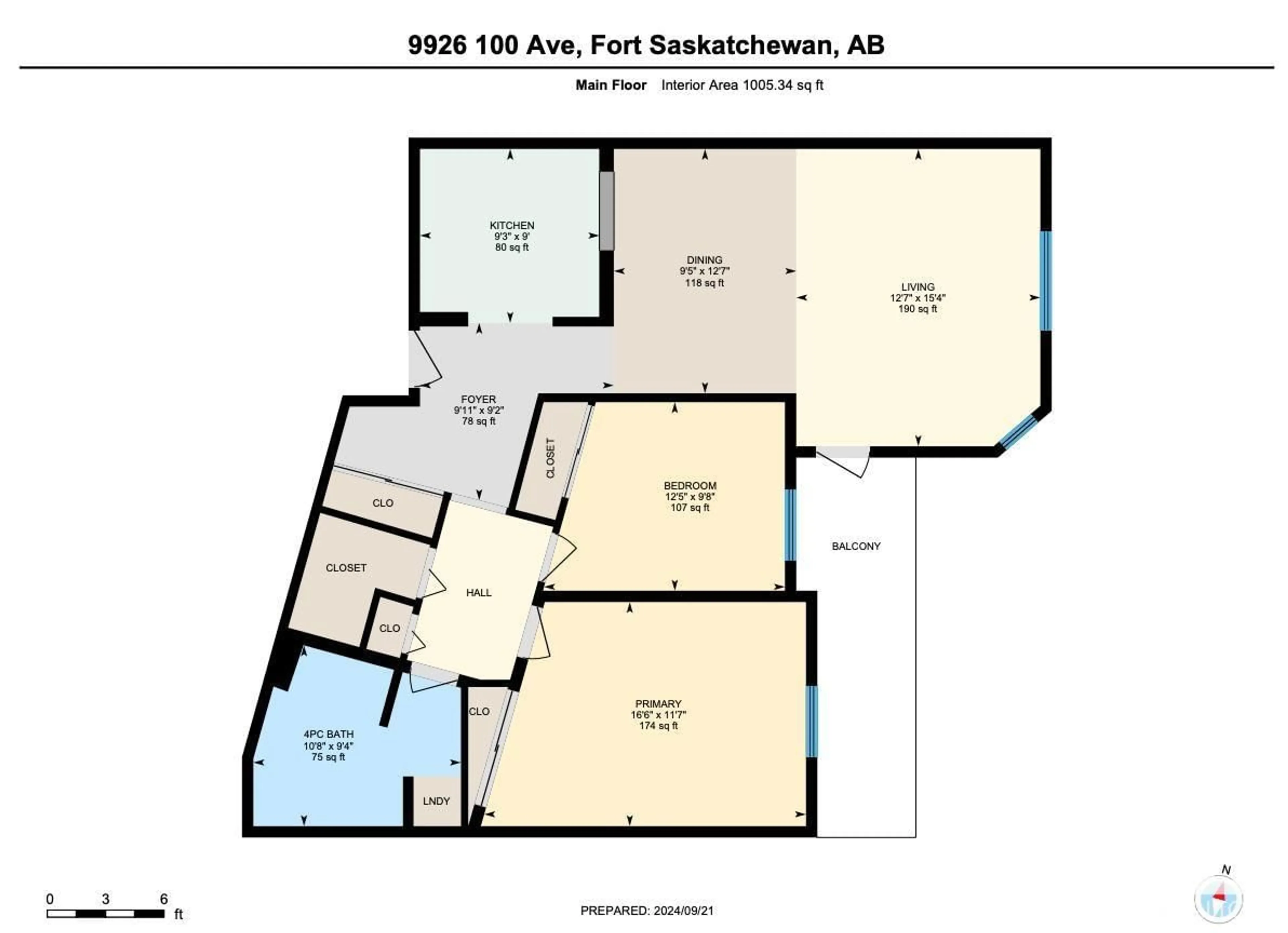 Floor plan for #212 9926 100 AV, Fort Saskatchewan Alberta T8L4E3