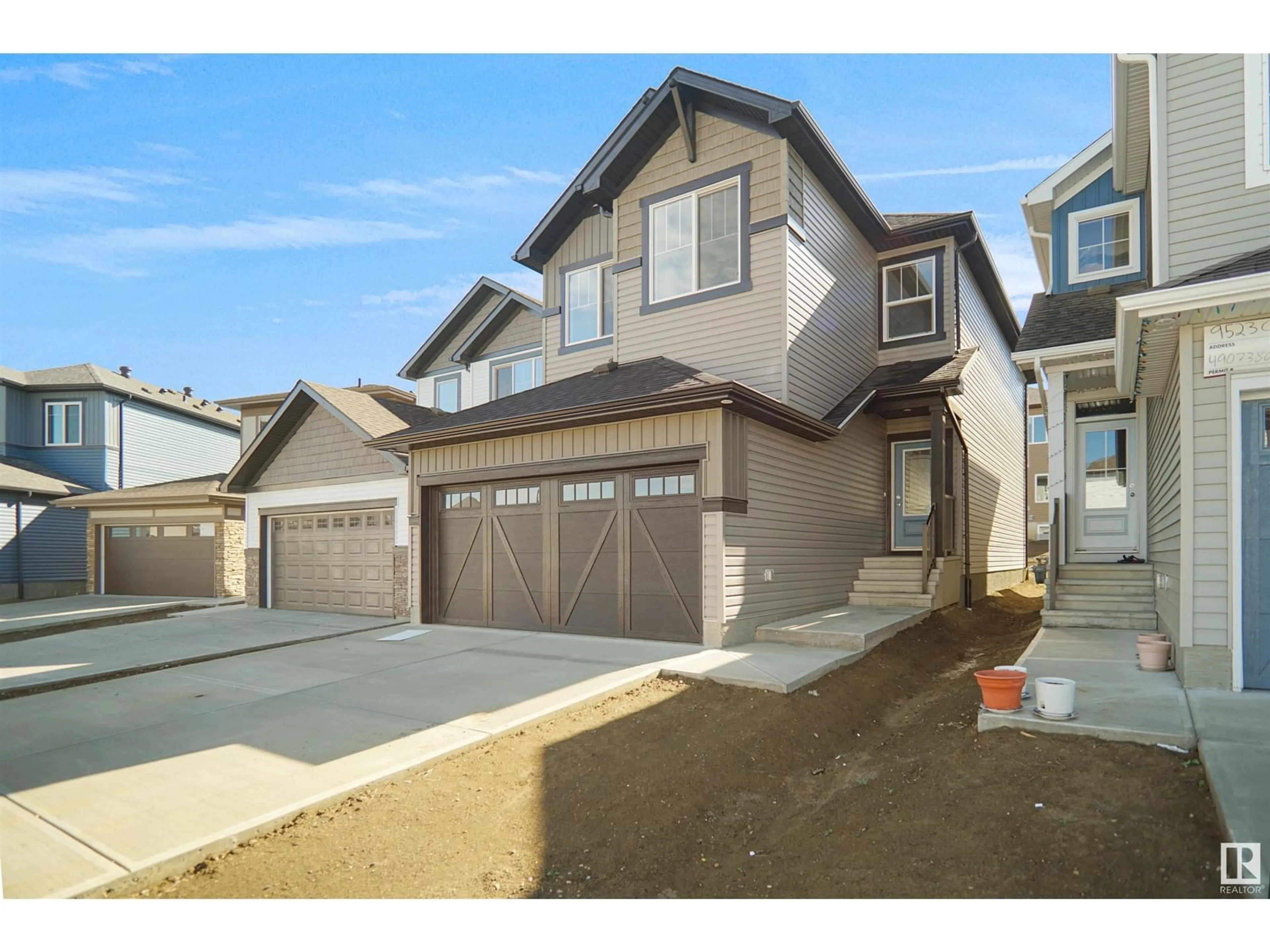 Frontside or backside of a home, the street view for 9706 Carson PL SW, Edmonton Alberta T6W5P9